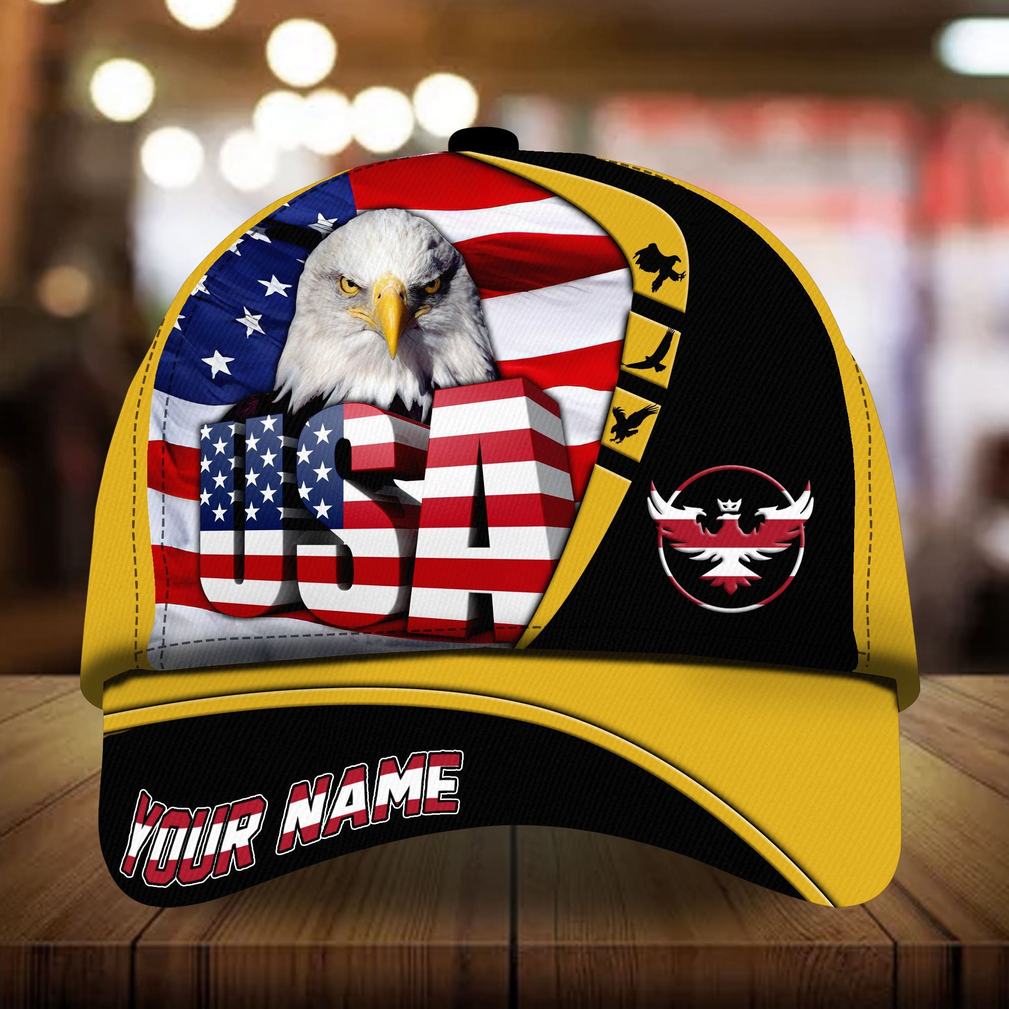 Premium Unique United States of America Eagle Patriotic Cap Technicolor Personalized Trucker Hats Custom Hats Gifts For Men & Women