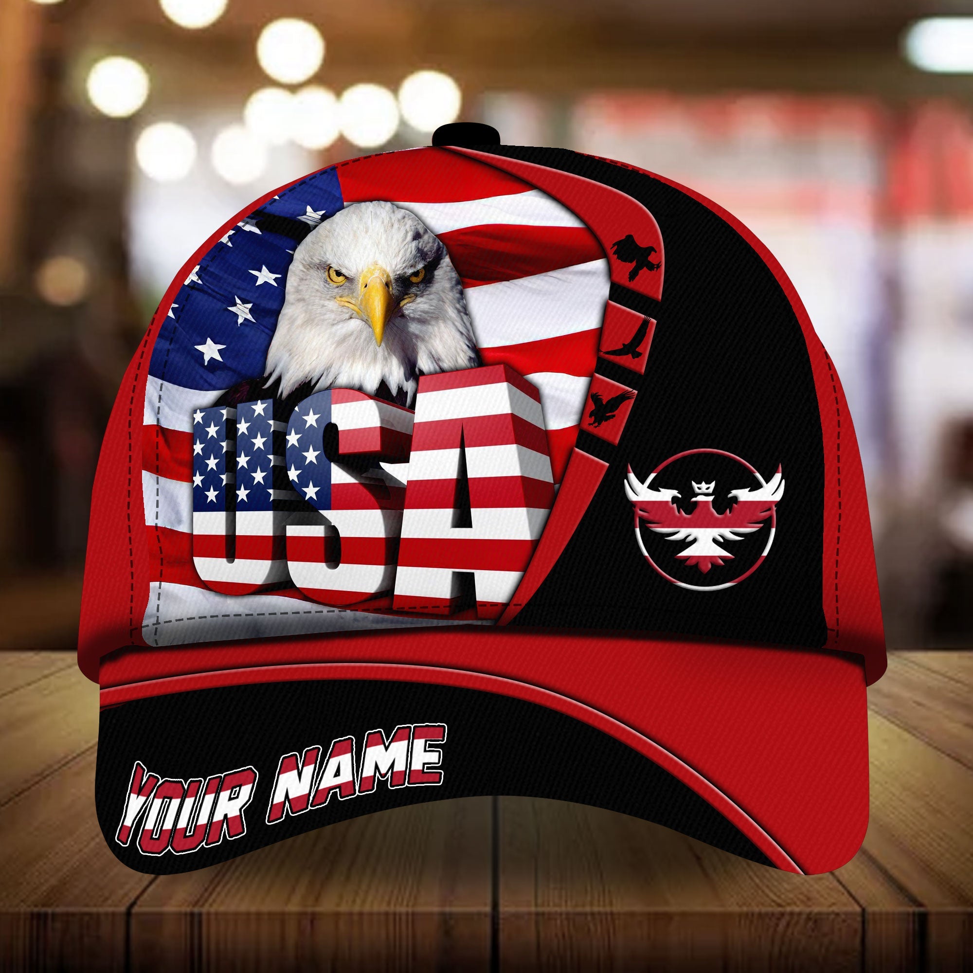 Premium Unique United States of America Eagle Patriotic Cap Technicolor Personalized Trucker Hats Custom Hats Gifts For Men & Women