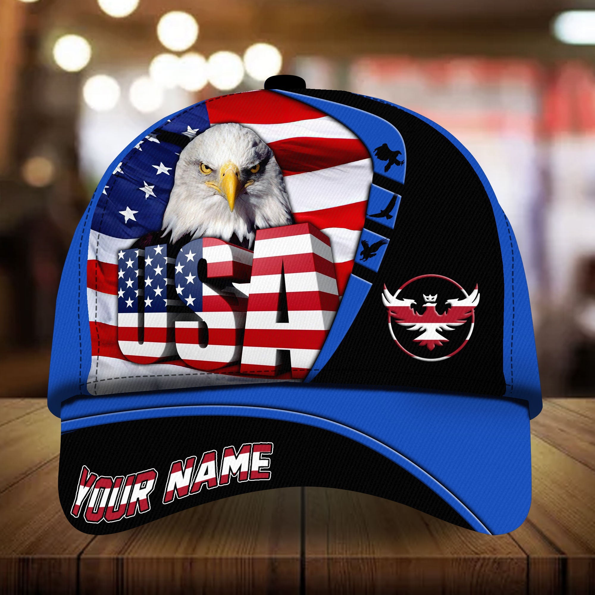 Premium Unique United States of America Eagle Patriotic Cap Technicolor Personalized Trucker Hats Custom Hats Gifts For Men & Women