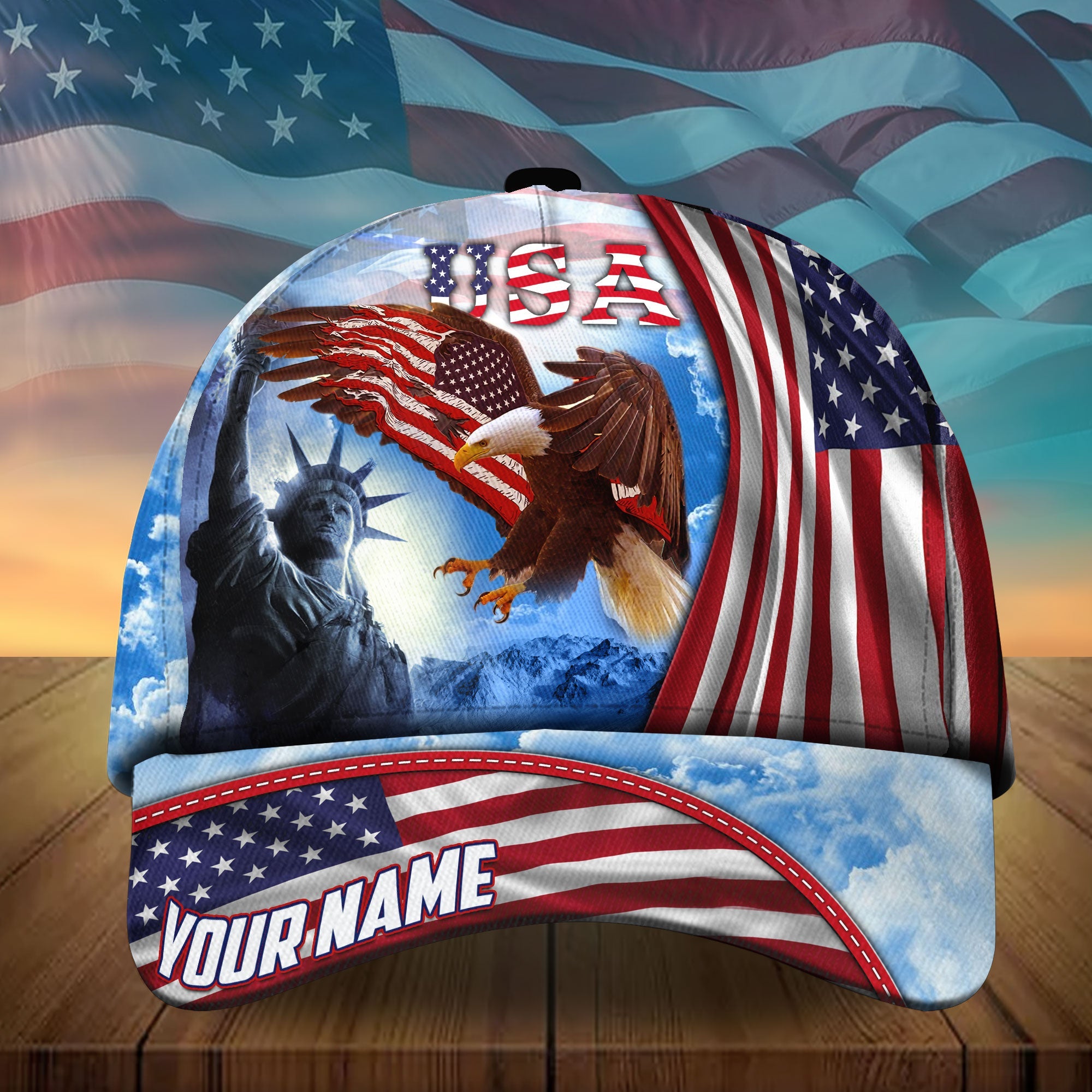 Premium Unique US Eagle Patriotic Hats Personalized Trucker Hats Custom Hats Gifts For Men & Women