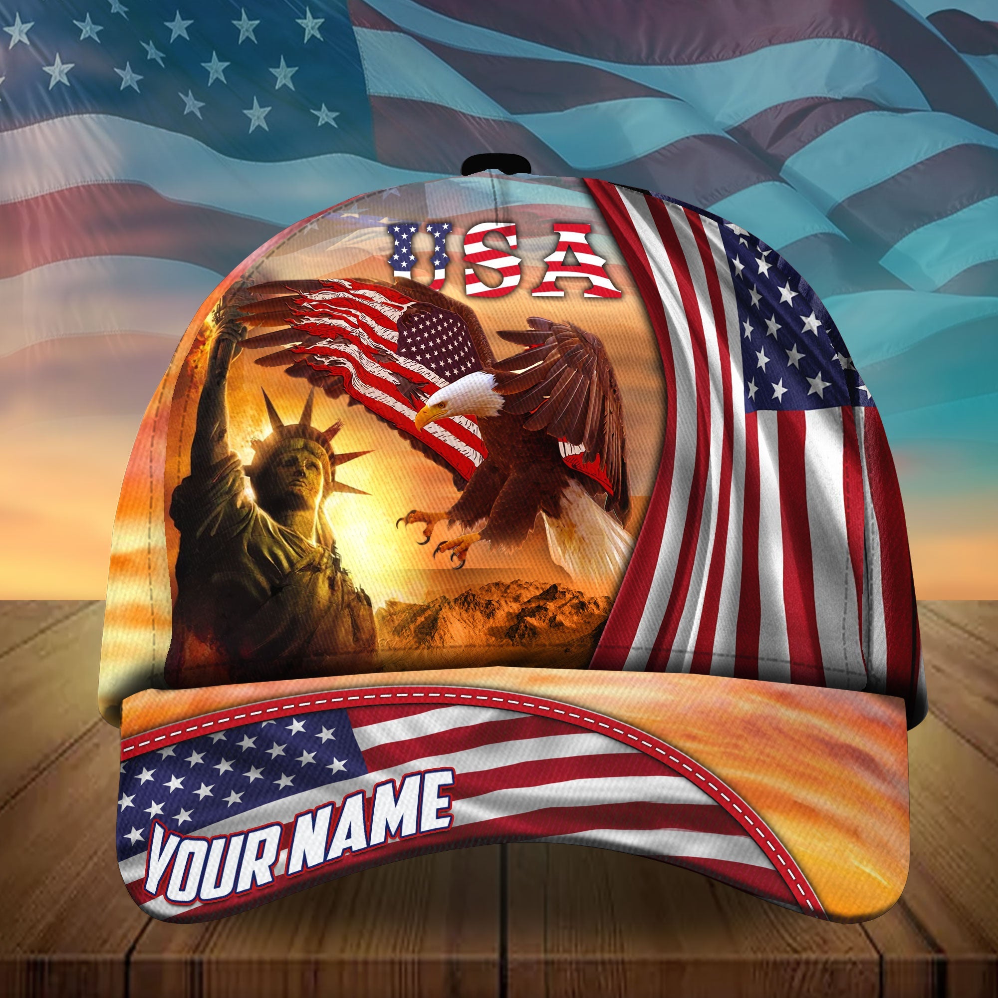 Premium Unique US Eagle Patriotic Hats Personalized Trucker Hats Custom Hats Gifts For Men & Women