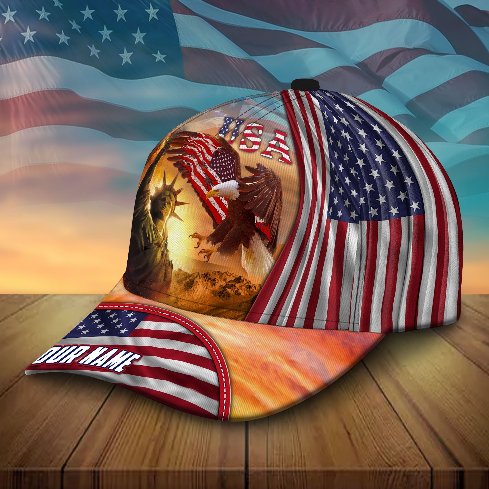 Premium Unique US Eagle Patriotic Hats Personalized Trucker Hats Custom Hats Gifts For Men & Women
