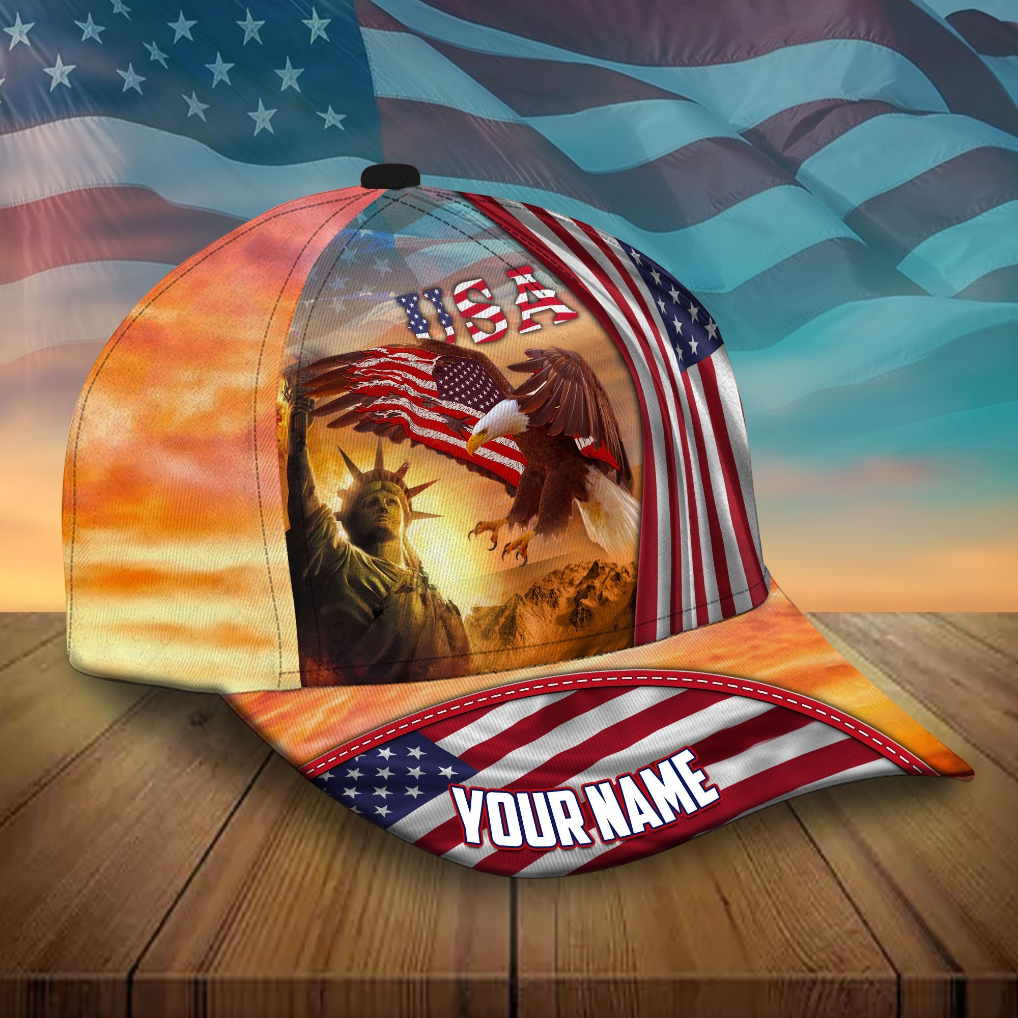 Premium Unique US Eagle Patriotic Hats Personalized Trucker Hats Custom Hats Gifts For Men & Women
