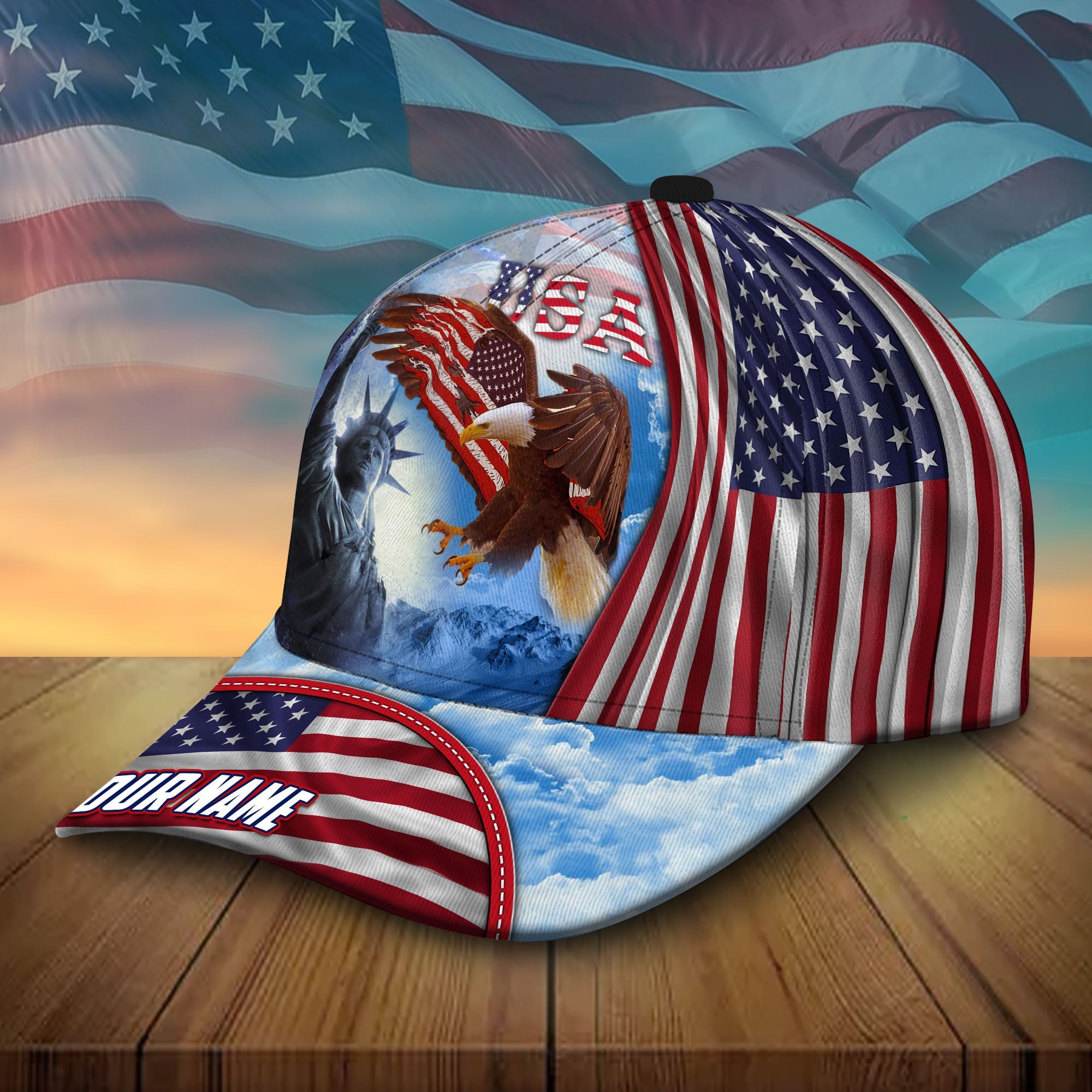 Premium Unique US Eagle Patriotic Hats Personalized Trucker Hats Custom Hats Gifts For Men & Women