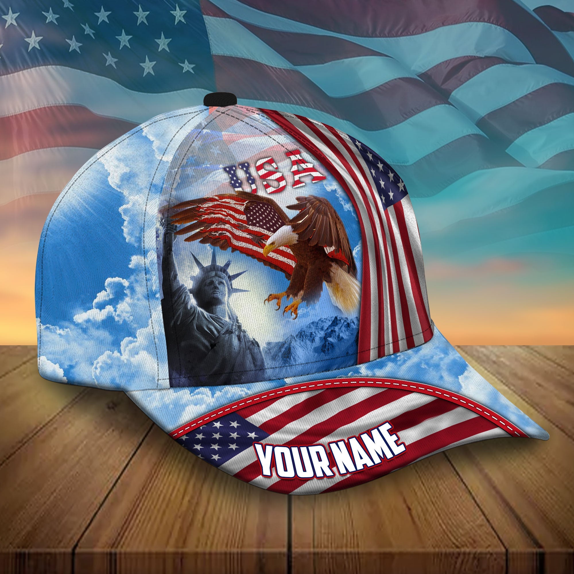 Premium Unique US Eagle Patriotic Hats Personalized Trucker Hats Custom Hats Gifts For Men & Women