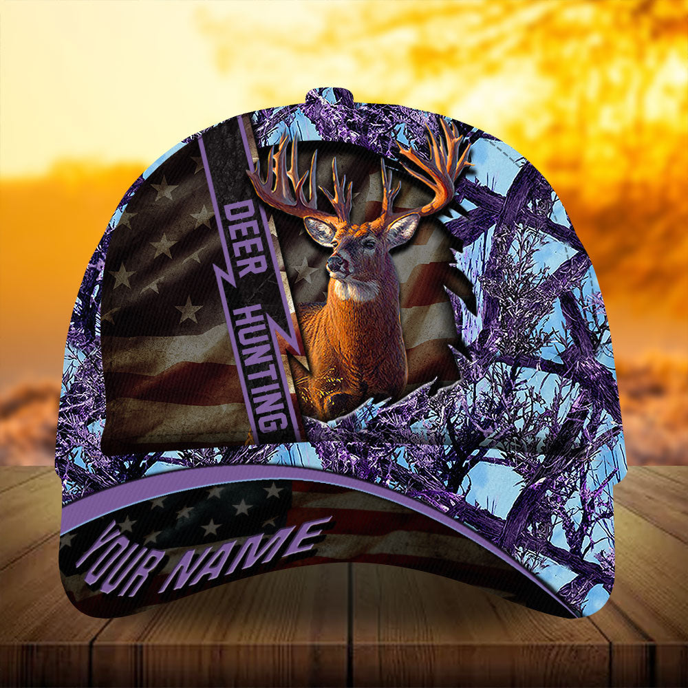 Premium Unique Version Of Cracked Flag Deer Hunting Hats 3D Printed Multicolored Personalized Trucker Hats Custom Hats Gifts For Men & Women