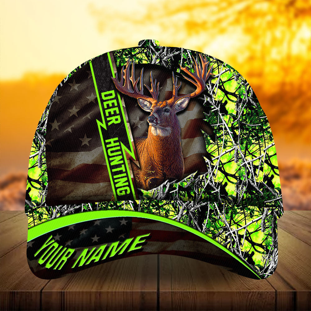 Premium Unique Version Of Cracked Flag Deer Hunting Hats 3D Printed Multicolored Personalized Trucker Hats Custom Hats Gifts For Men & Women