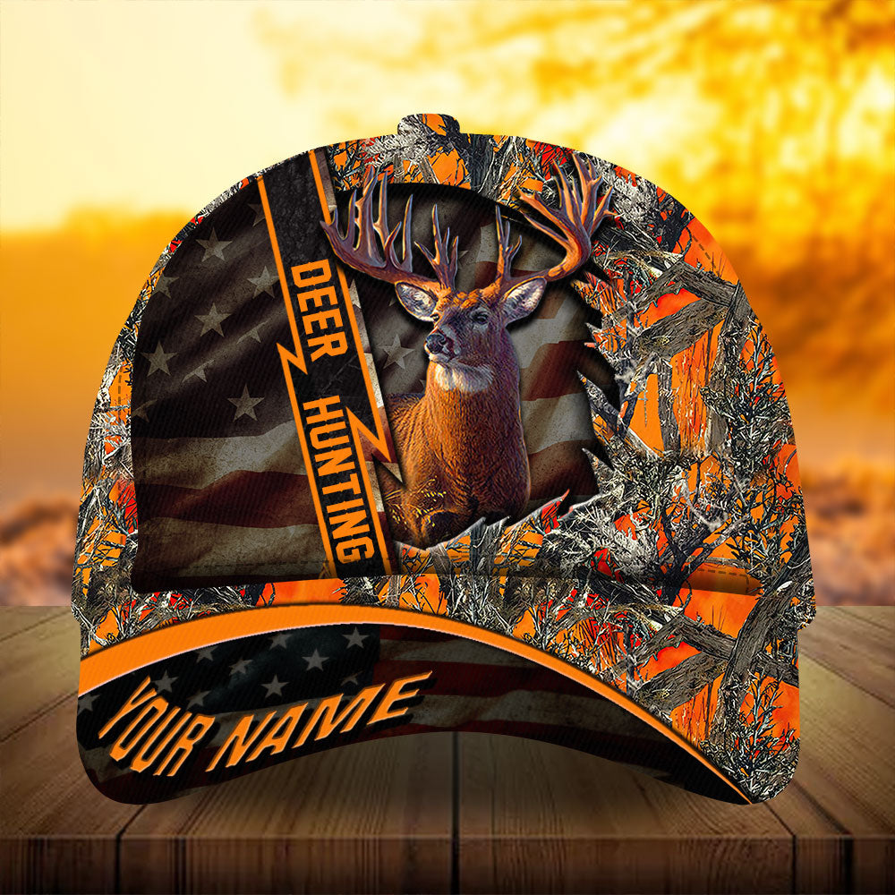 Premium Unique Version Of Cracked Flag Deer Hunting Hats 3D Printed Multicolored Personalized Trucker Hats Custom Hats Gifts For Men & Women