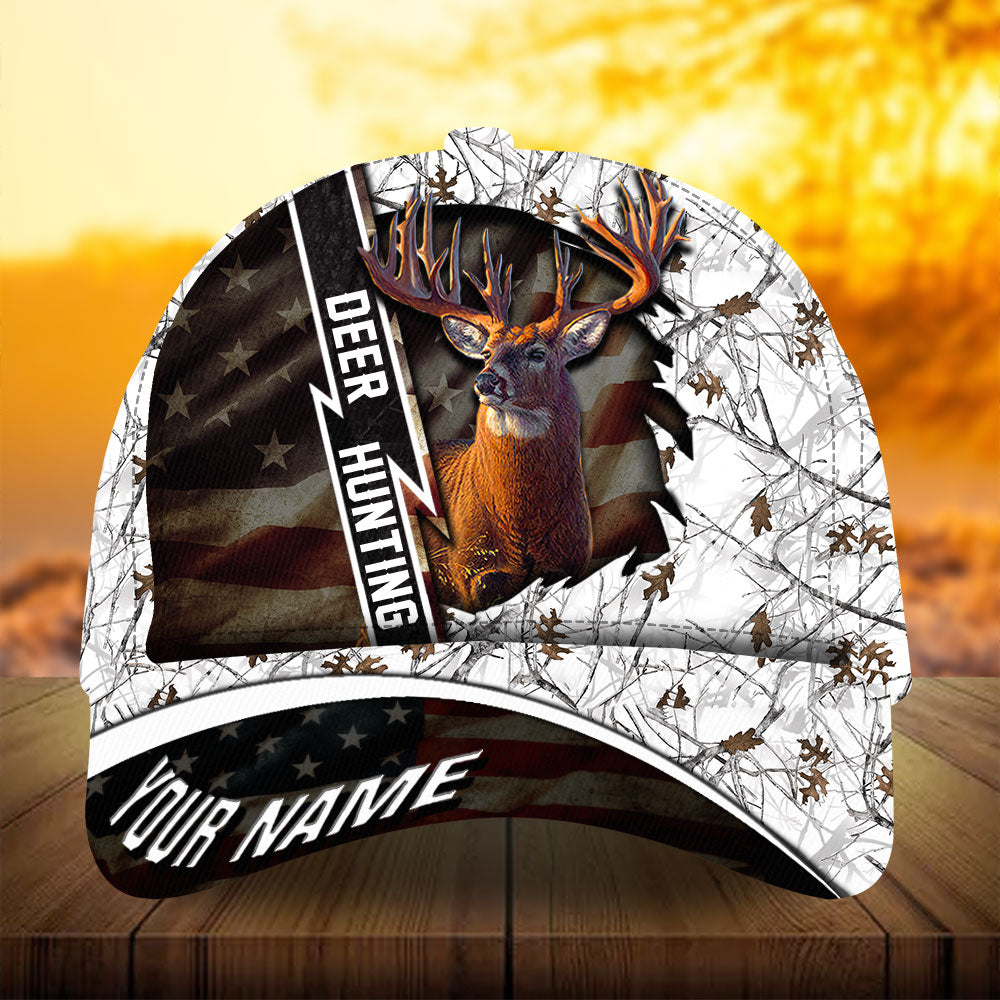 Premium Unique Version Of Cracked Flag Deer Hunting Hats 3D Printed Multicolored Personalized Trucker Hats Custom Hats Gifts For Men & Women