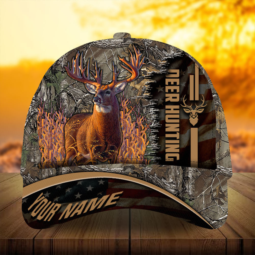 Premium Unique Version Of Flag Deer Hunting Hats 3D Printed Multicolored Personalized Trucker Hats Custom Hats Gifts For Men & Women