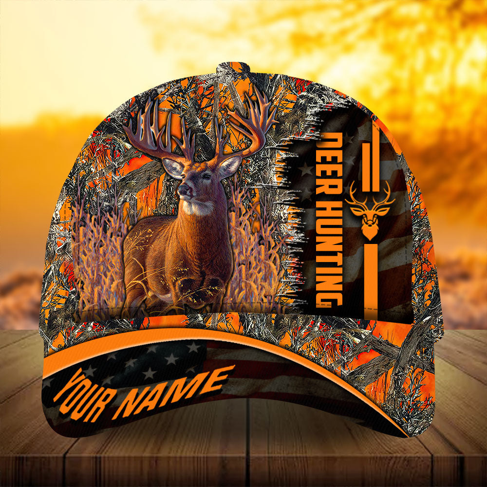 Premium Unique Version Of Flag Deer Hunting Hats 3D Printed Multicolored Personalized Trucker Hats Custom Hats Gifts For Men & Women
