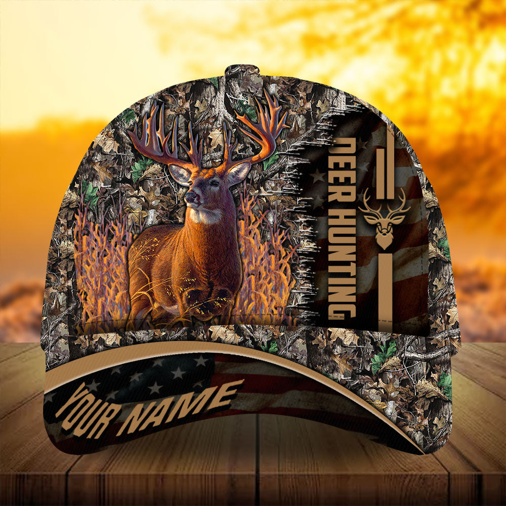 Premium Unique Version Of Flag Deer Hunting Hats 3D Printed Multicolored Personalized Trucker Hats Custom Hats Gifts For Men & Women