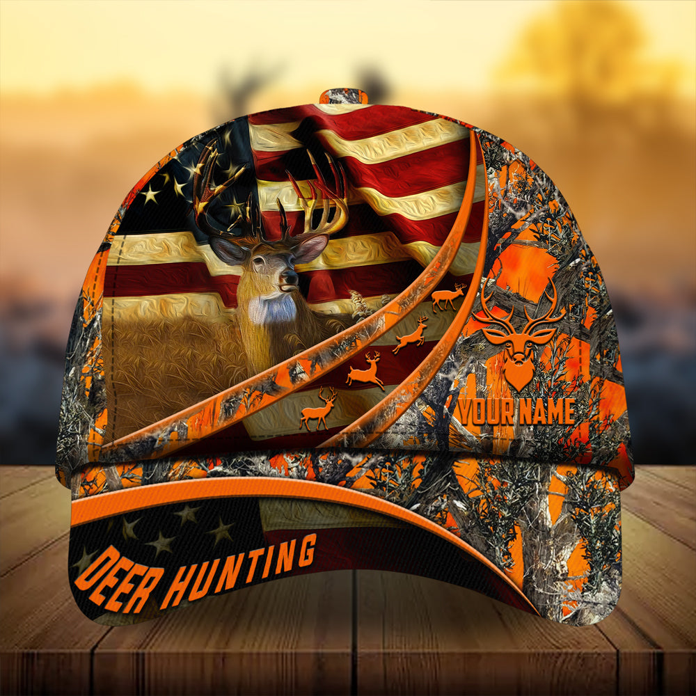 Premium Unique Version Oil Paint Flag Deer Hunting Hats 3D Printed Multicolored Personalized Trucker Hats Custom Hats Gifts For Men & Women