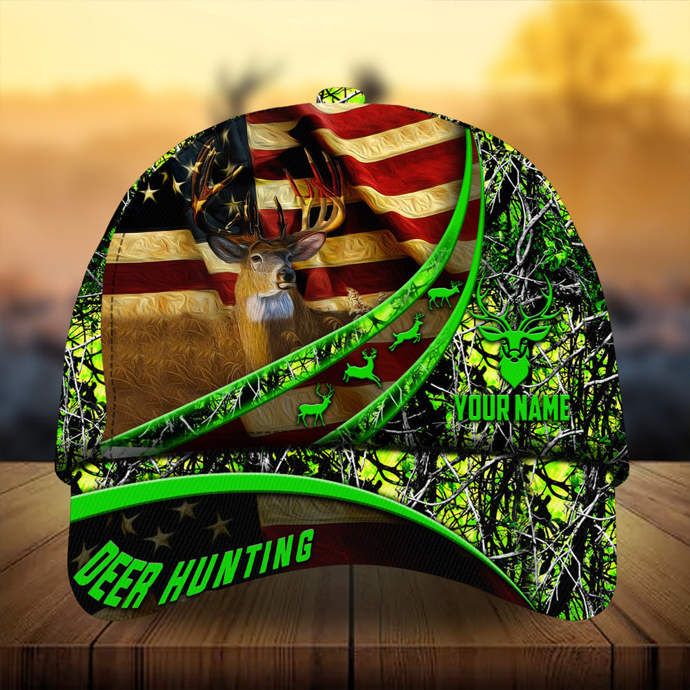 Premium Unique Version Oil Paint Flag Deer Hunting Hats 3D Printed Multicolored Personalized Trucker Hats Custom Hats Gifts For Men & Women