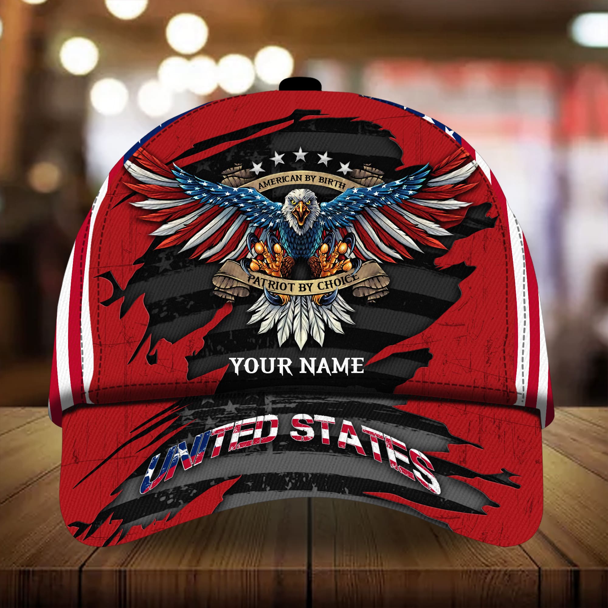 Premium United States Eagle 3D Cap Patriot By Choice Multicolor Personalized Trucker Hats Custom Hats Gifts For Men & Women
