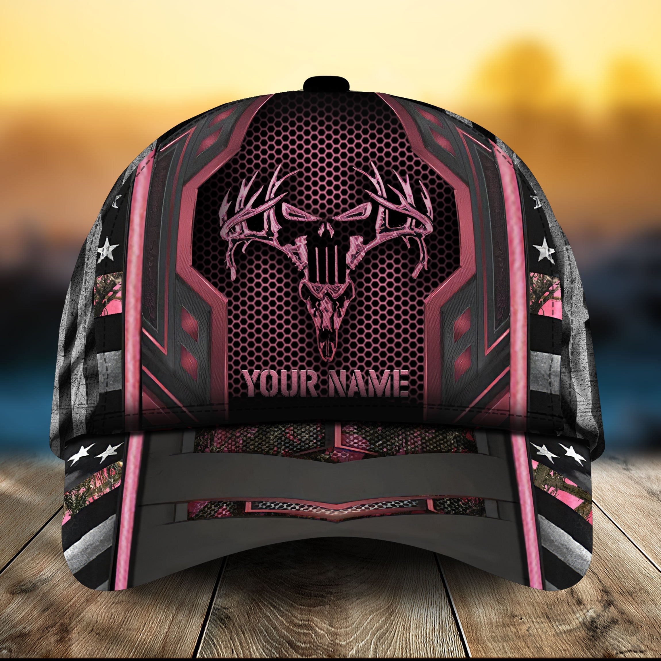Premium US Flag Skull Hunting Hats 3D Multicolored Personalized Trucker Hats Custom Hats Gifts For Men & Women