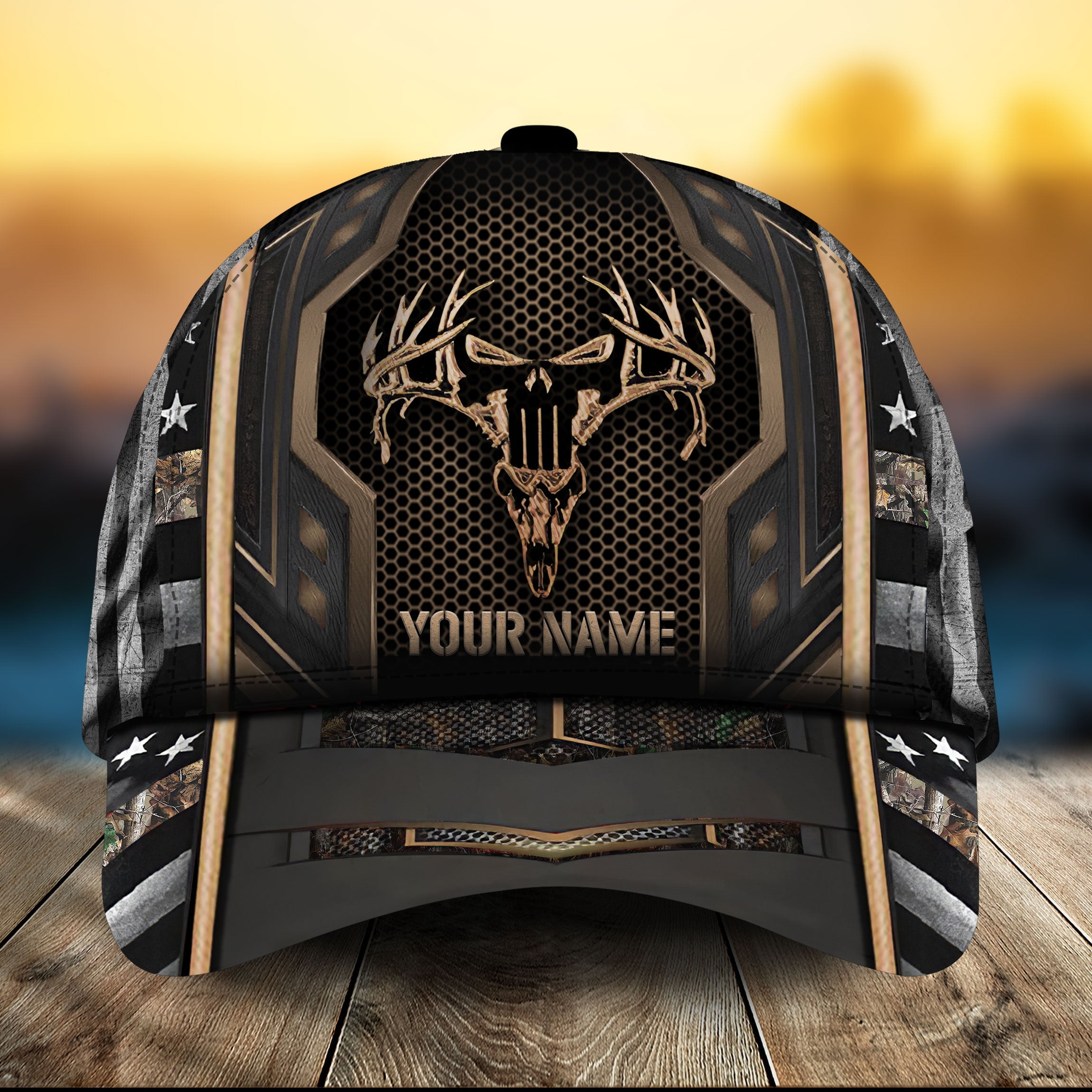 Premium US Flag Skull Hunting Hats 3D Multicolored Personalized Trucker Hats Custom Hats Gifts For Men & Women