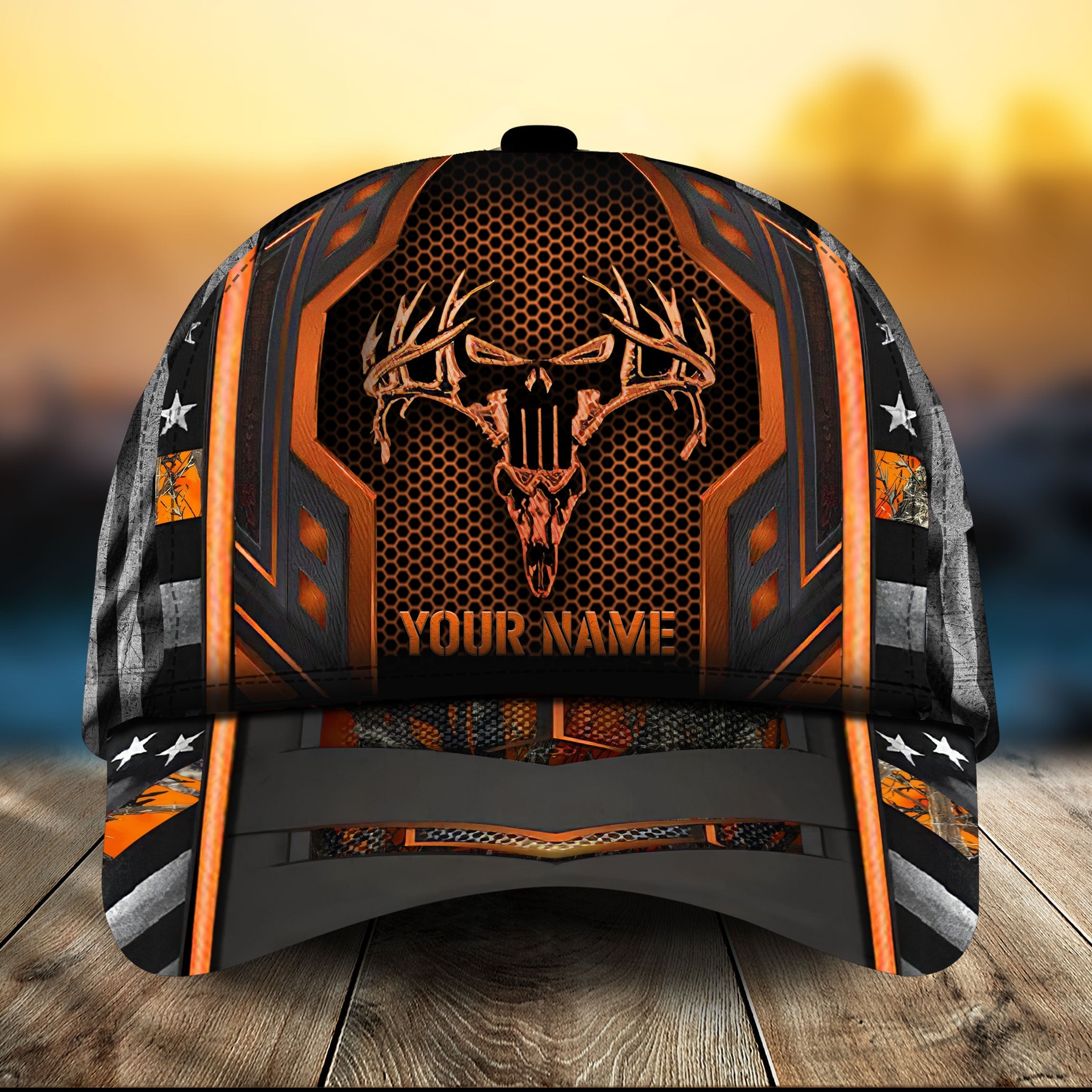 Premium US Flag Skull Hunting Hats 3D Multicolored Personalized Trucker Hats Custom Hats Gifts For Men & Women