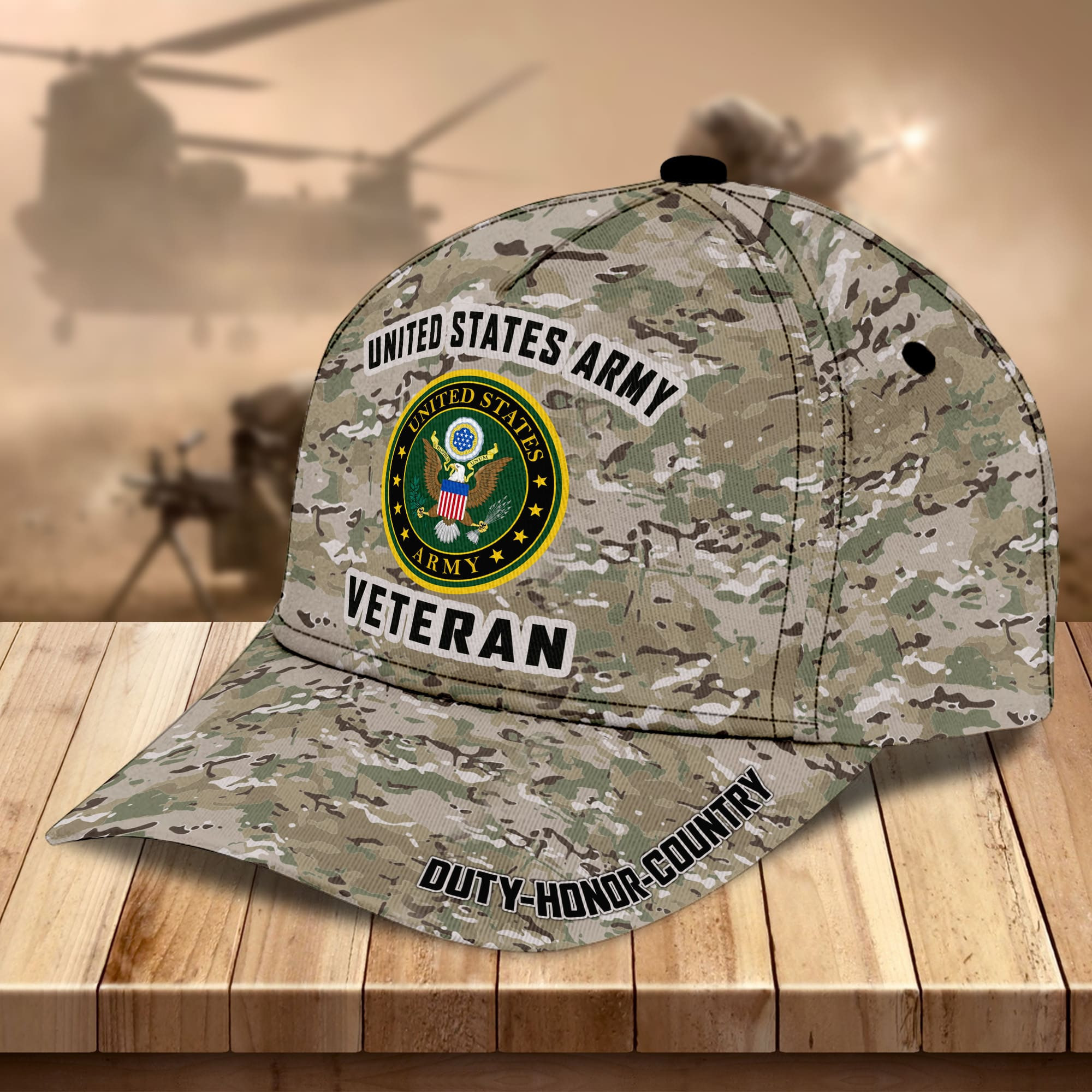 Premium US Military Services Veteran Cap Trucker Hats Custom Hats Gifts For Men & Women