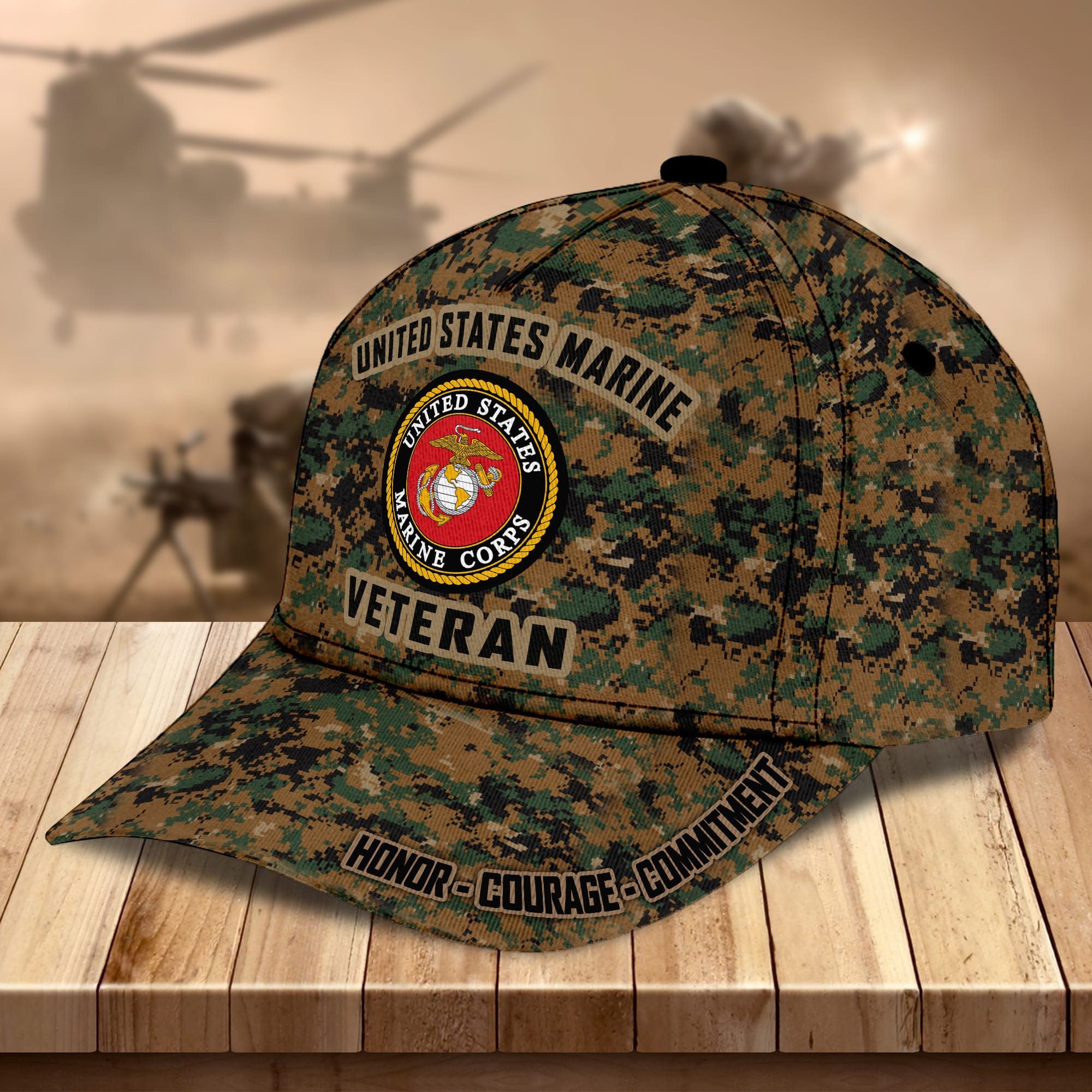 Premium US Military Services Veteran Cap Trucker Hats Custom Hats Gifts For Men & Women