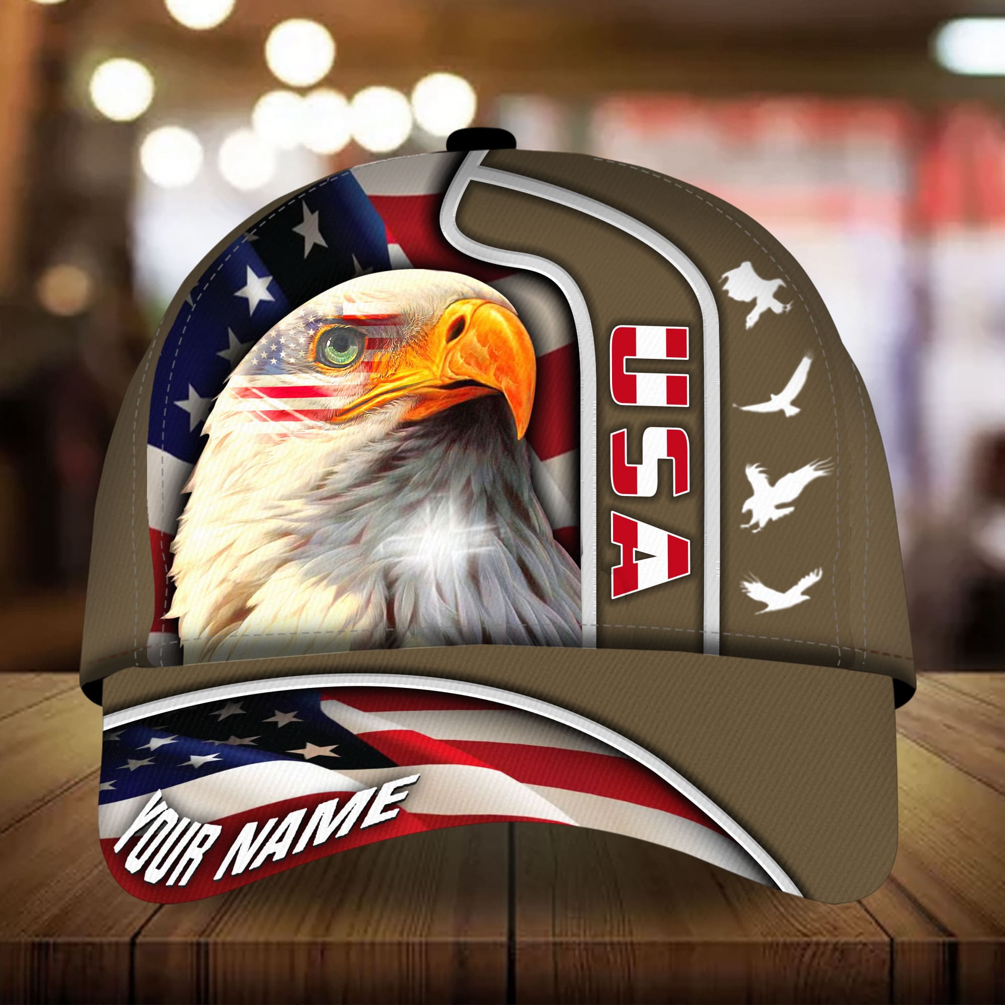 Premium USA Eagle, Patriot Multicolor 3D Hat Personalized Trucker Hats Custom Hats Gifts For Men & Women