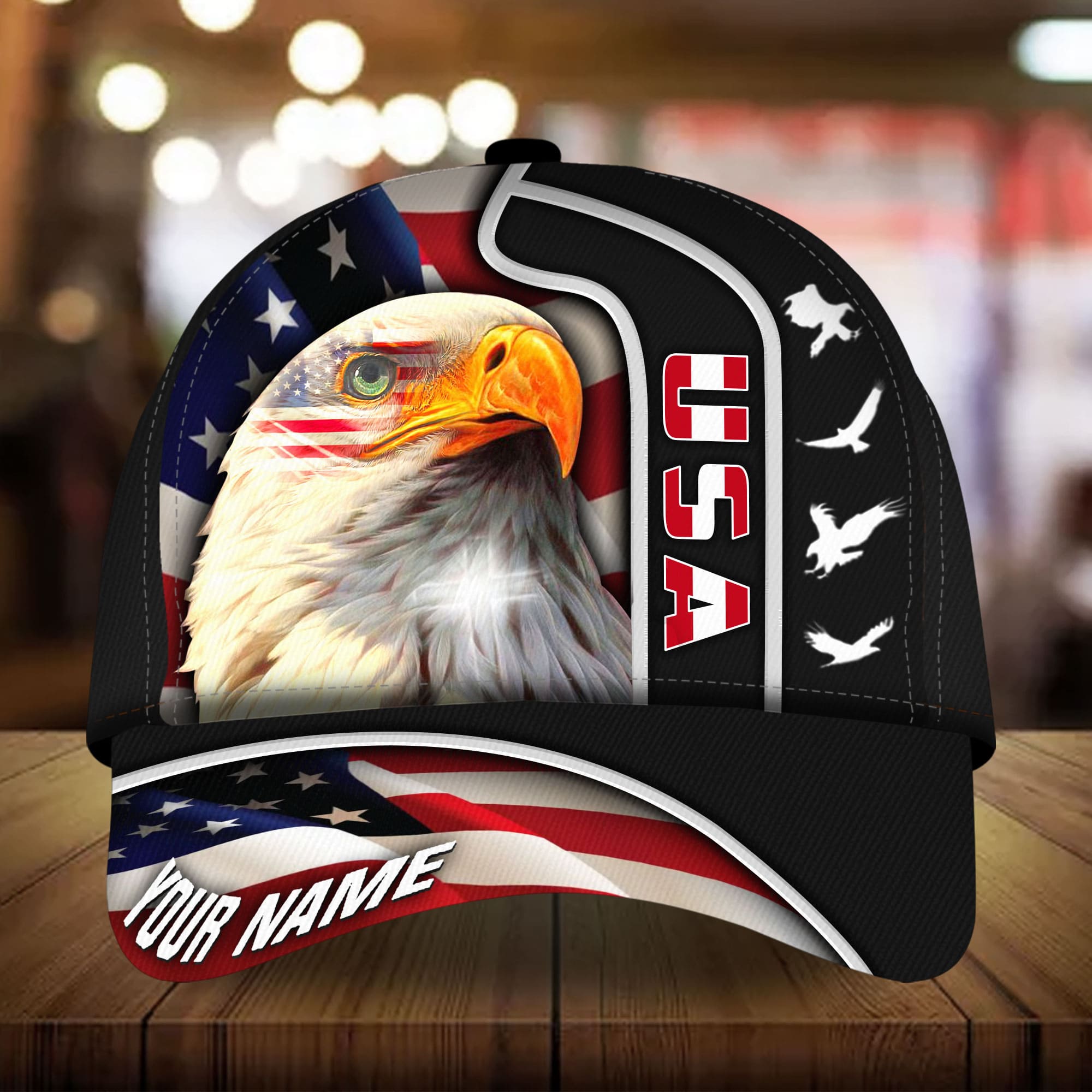 Premium USA Eagle, Patriot Multicolor 3D Hat Personalized Trucker Hats Custom Hats Gifts For Men & Women