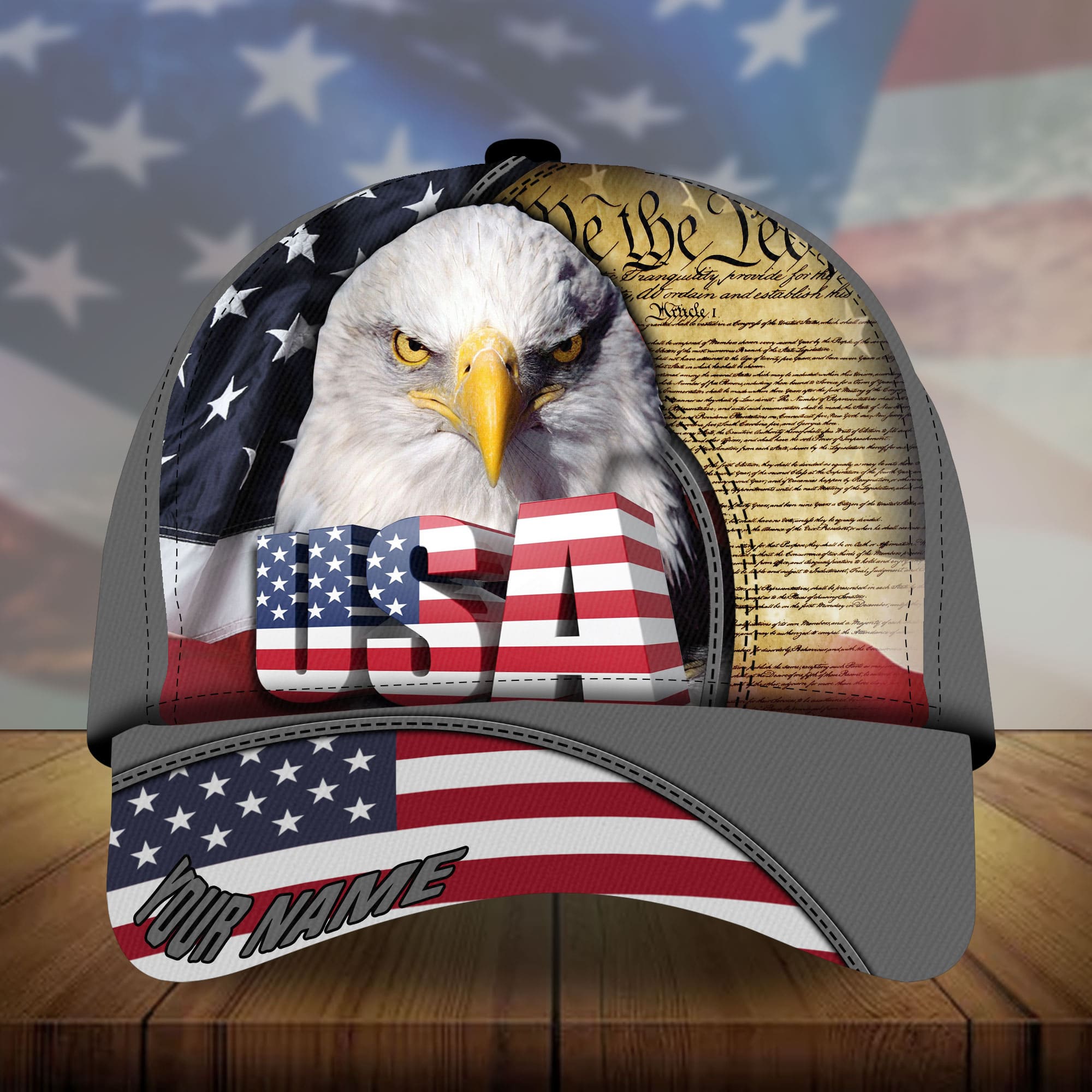 Premium USA - Eagle Patriotism 3D Hats Multicolor Personalized Trucker Hats Custom Hats Gifts For Men & Women