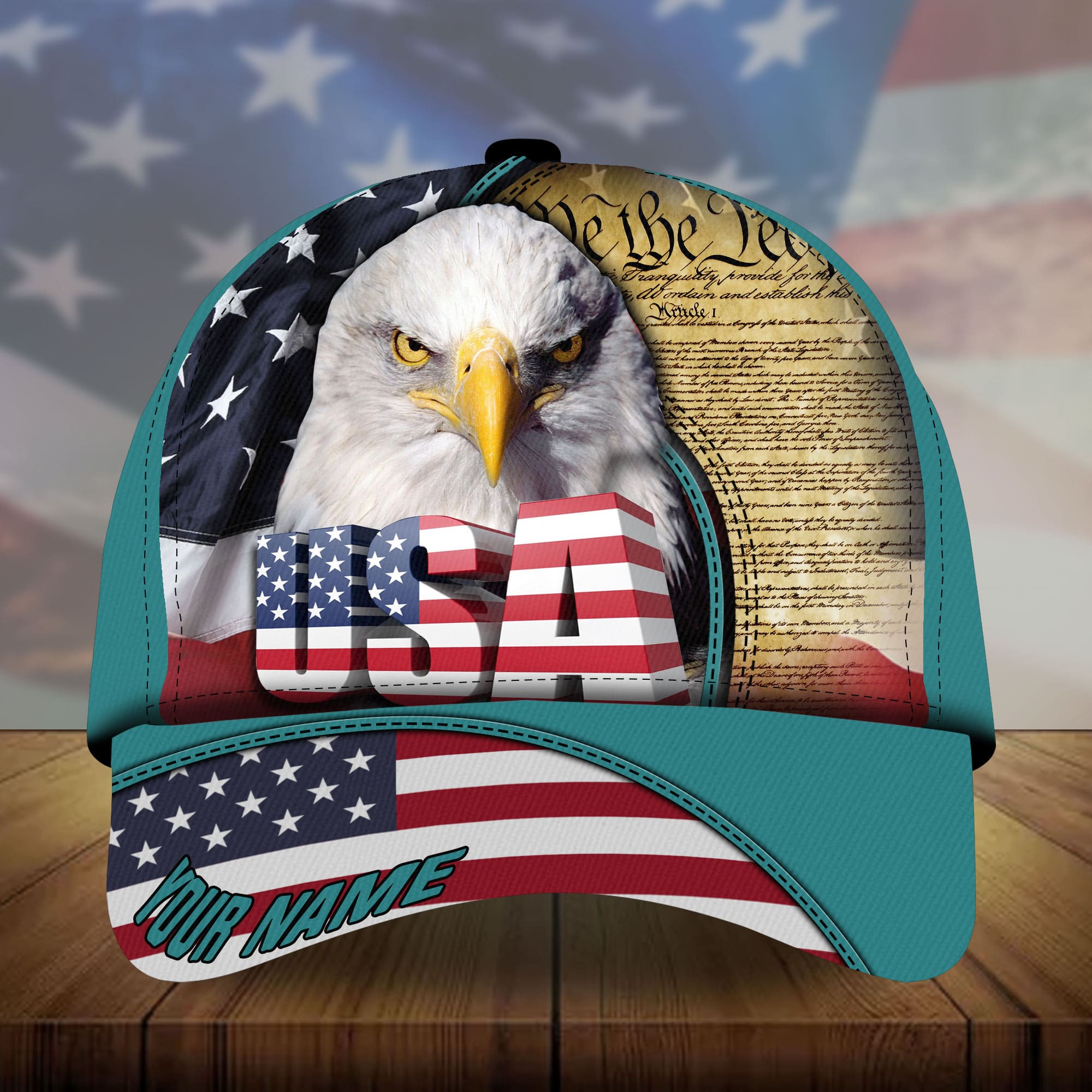 Premium USA - Eagle Patriotism 3D Hats Multicolor Personalized Trucker Hats Custom Hats Gifts For Men & Women