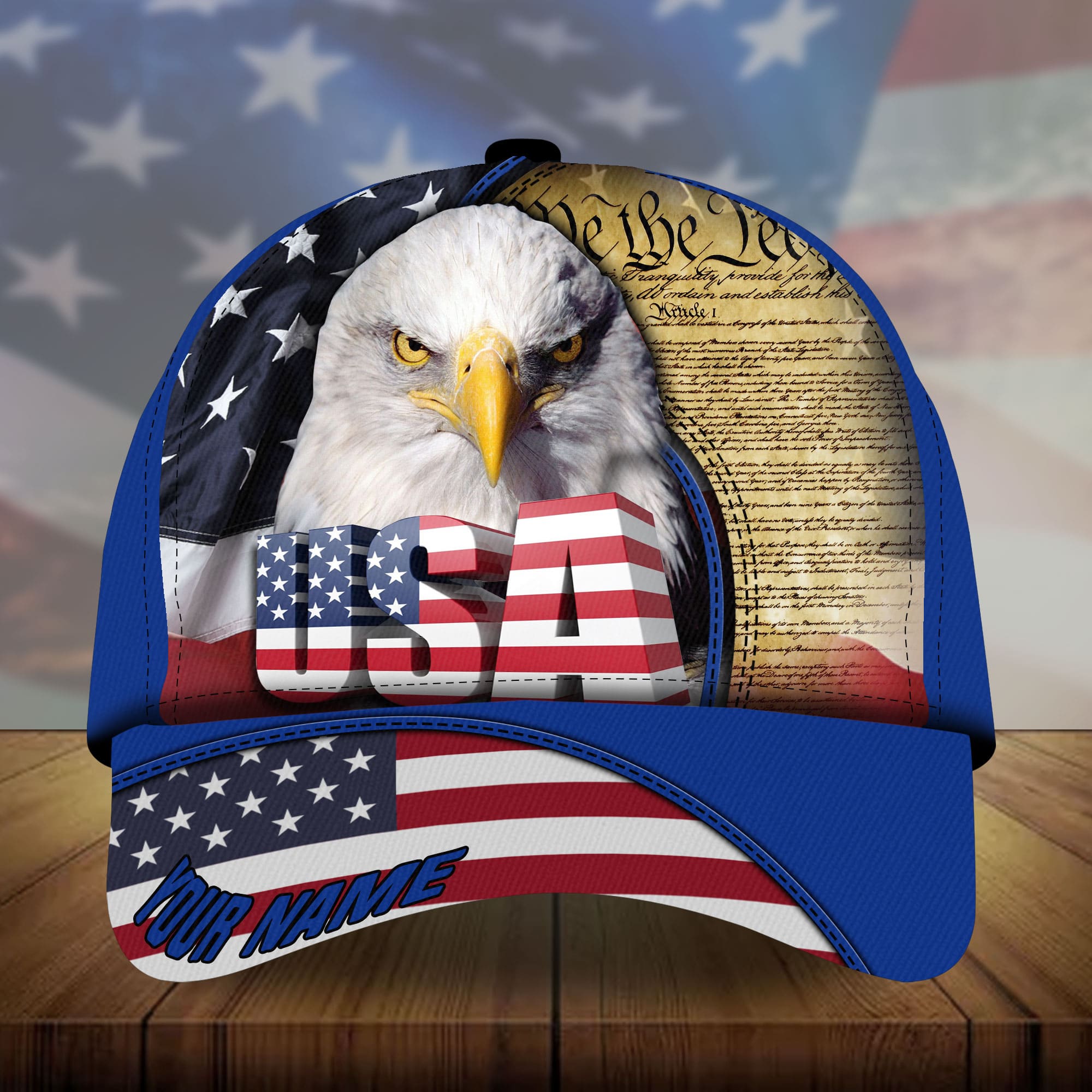 Premium USA - Eagle Patriotism 3D Hats Multicolor Personalized Trucker Hats Custom Hats Gifts For Men & Women