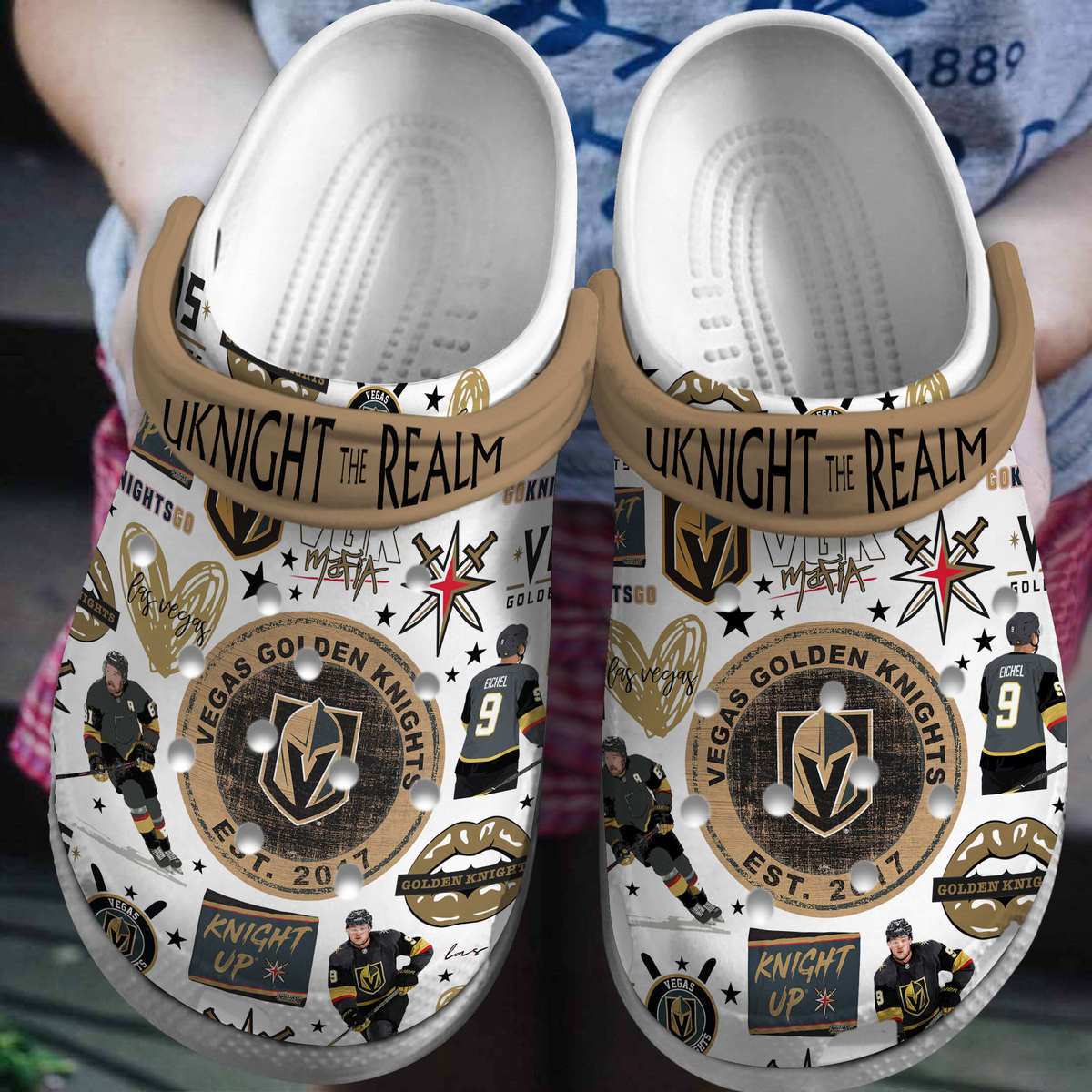 Premium Vegas Golden Knights NHL Sport Crocs Crocband Clogs Shoes Comfortable For Men Women and Kids