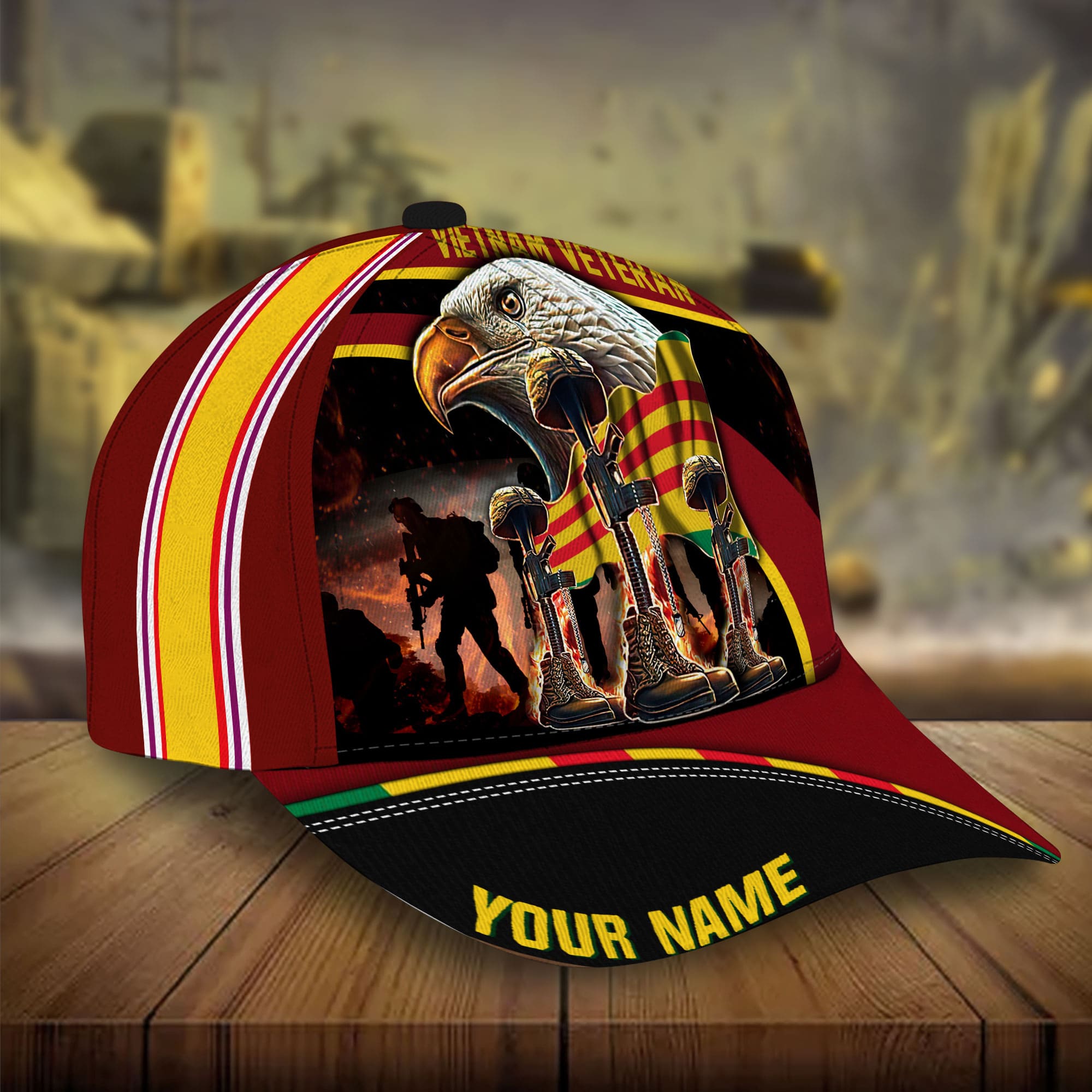 Premium Vietnam Veteran Day, Eagle Vietnam Veteran Classic Hats Personalized Trucker Hats Custom Hats Gifts For Men & Women
