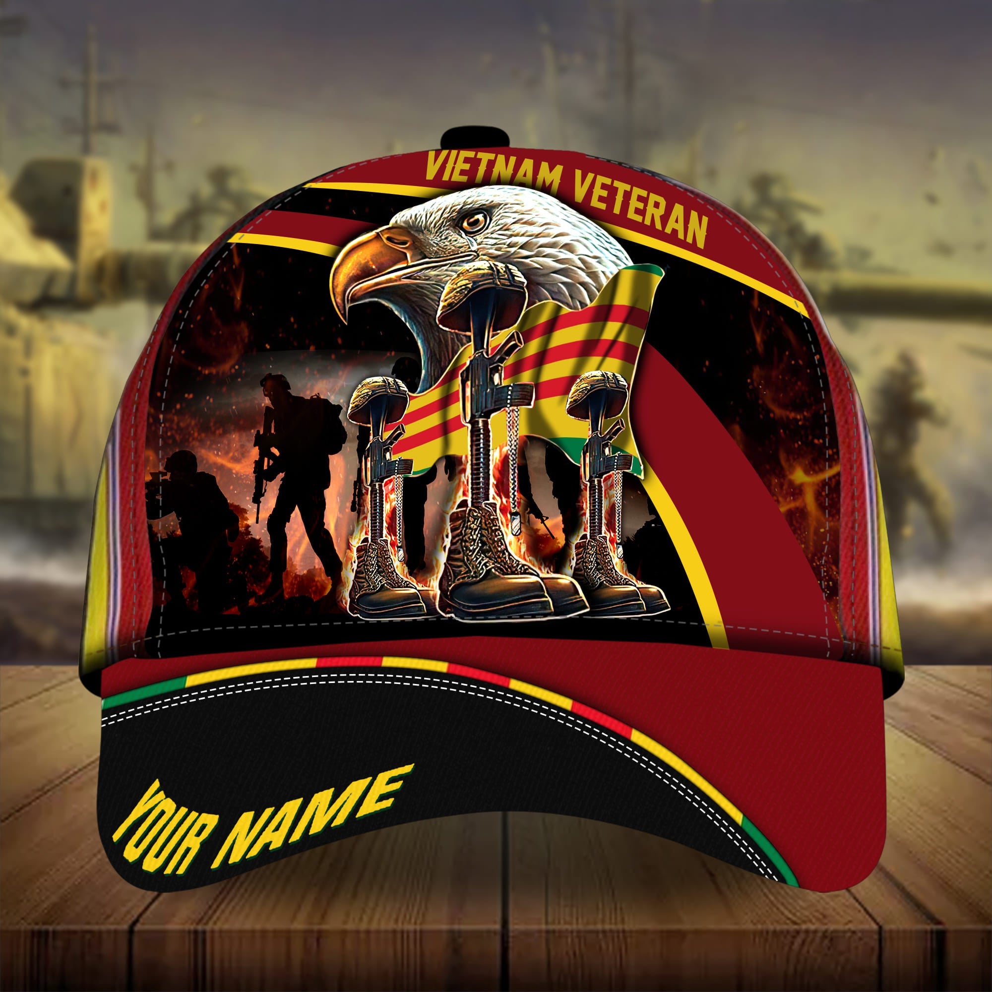 Premium Vietnam Veteran Day, Eagle Vietnam Veteran Classic Hats Personalized Trucker Hats Custom Hats Gifts For Men & Women