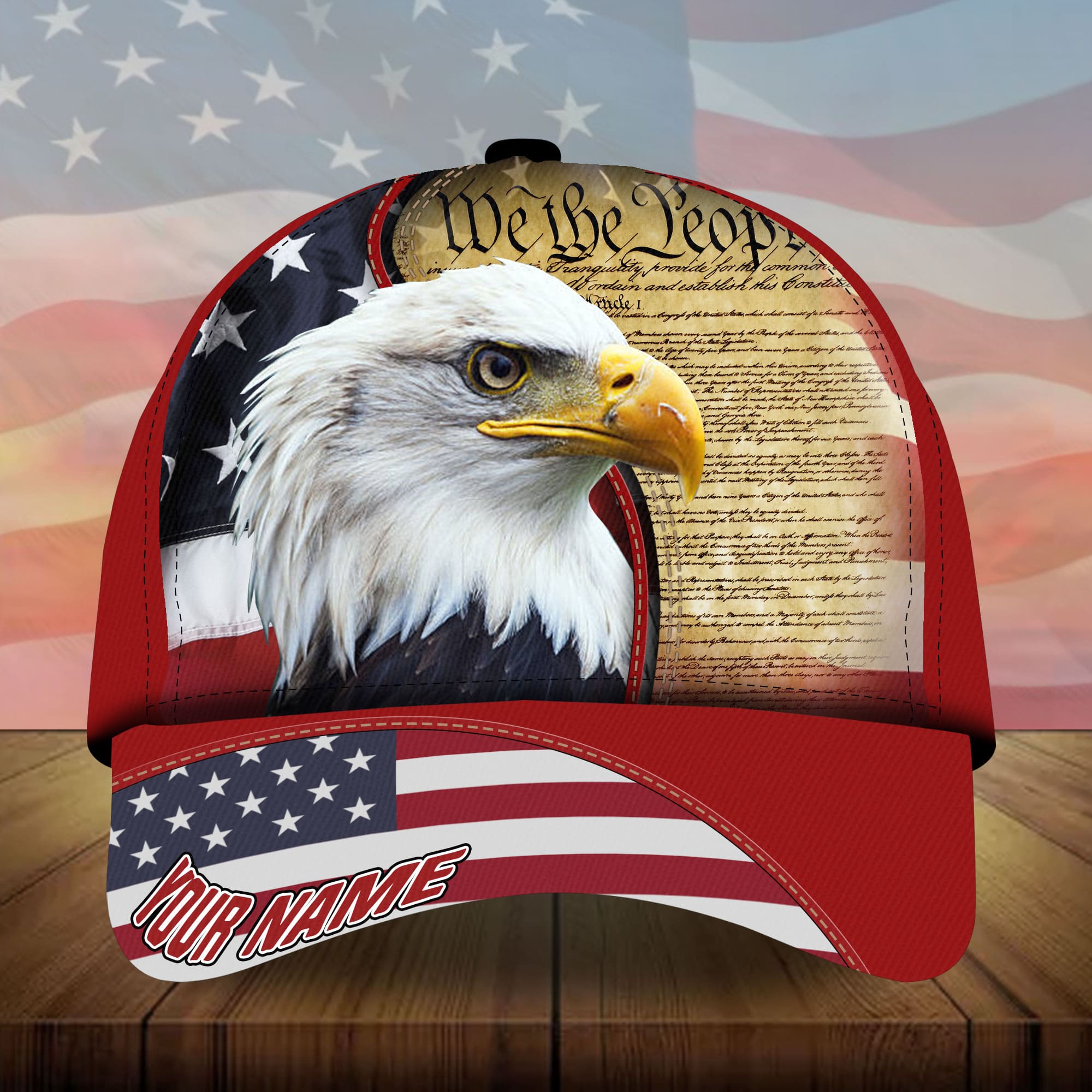 Premium We The People, Eagle Patriotic 3D Hats Multicolor Personalized Trucker Hats Custom Hats Gifts For Men & Women
