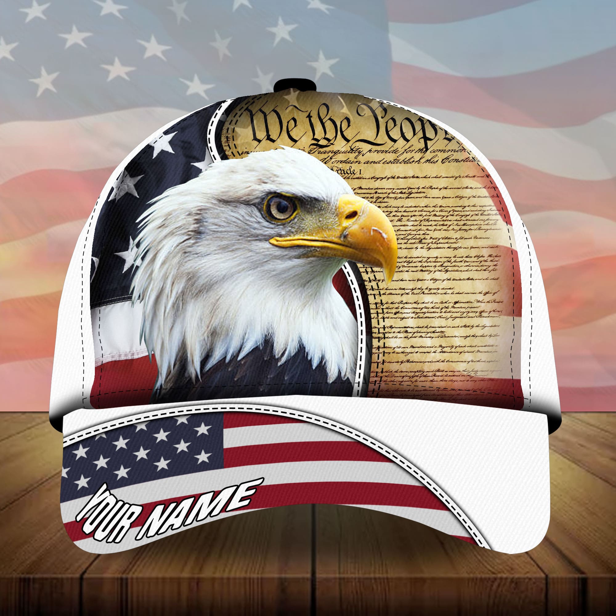Premium We The People, Eagle Patriotic 3D Hats Multicolor Personalized Trucker Hats Custom Hats Gifts For Men & Women