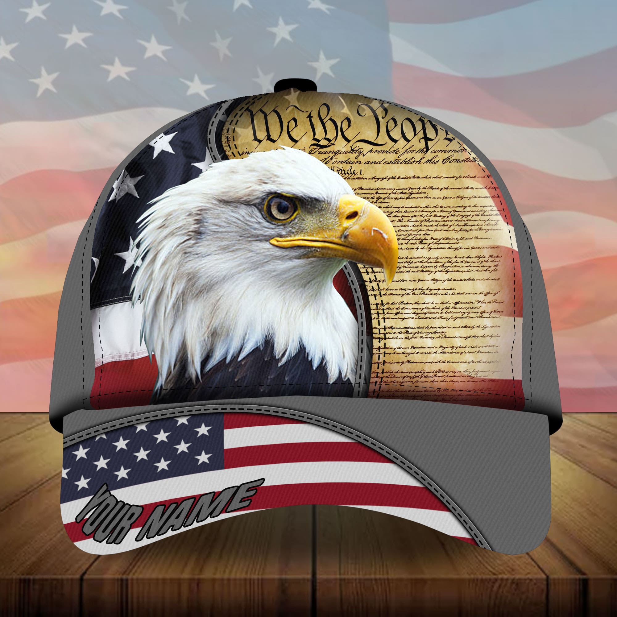 Premium We The People, Eagle Patriotic 3D Hats Multicolor Personalized Trucker Hats Custom Hats Gifts For Men & Women