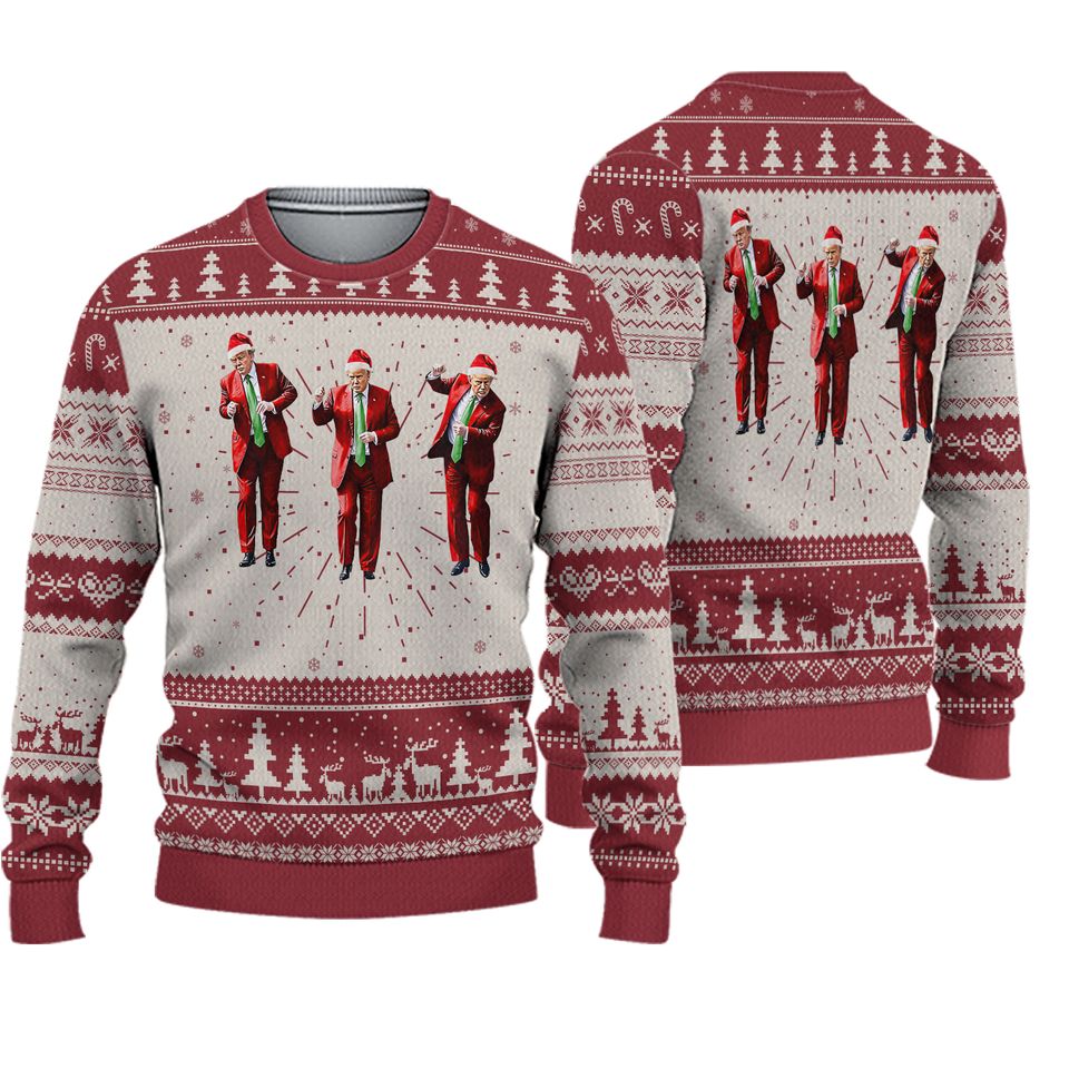 President Donald Trump Ugly Christmas Sweater Funny, Trump Dancing Sweater