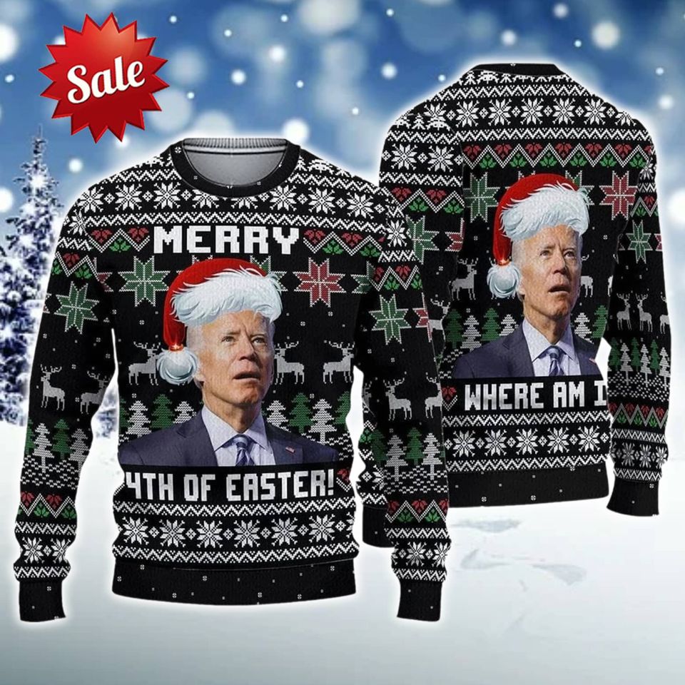 President Merry 4th Of Easter Ugly Christmas Sweater
