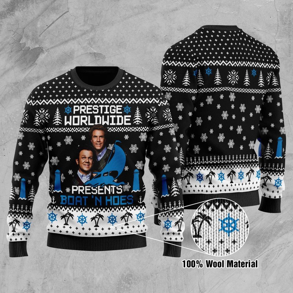 Prestige Worldwide Presents Boat'n Hoes Christmas Sweater Step Brothers