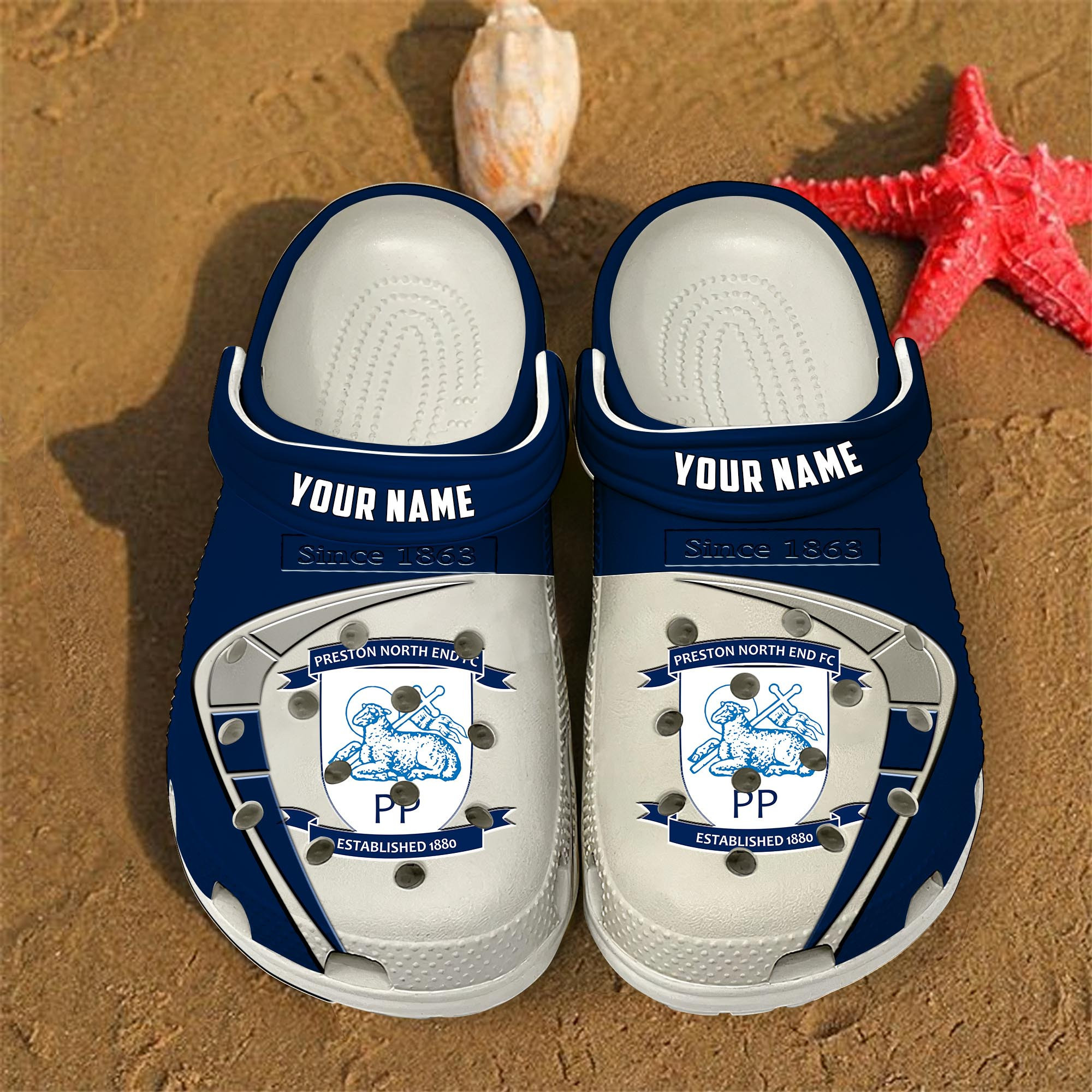 Preston North End EFL Crocs Crocband Clogs Shoes Comfortable For Men Women and Kids