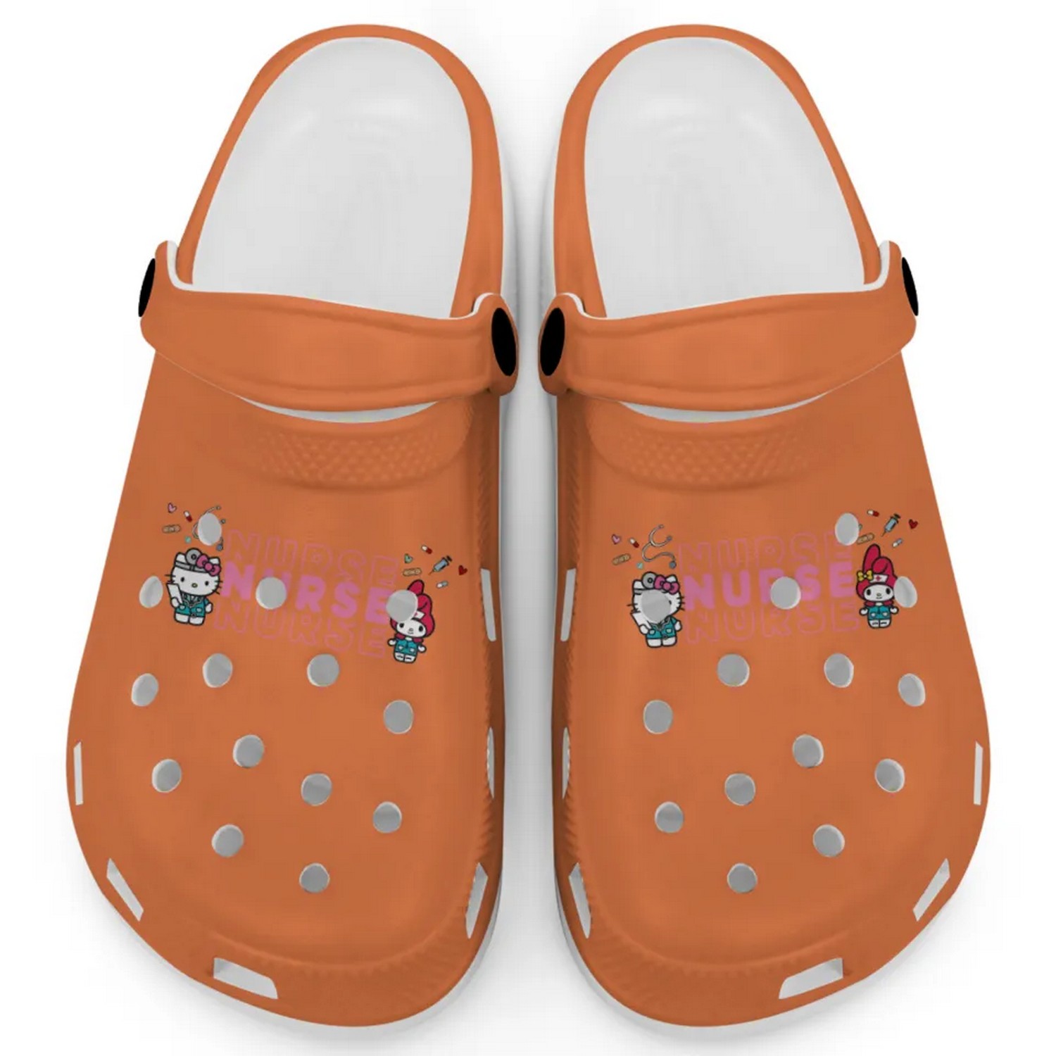 Pretty Nurse Hello Kitty And My Melody Cartoon Crocs Crocband Clogs Shoes Comfortable For Men Women and Kids