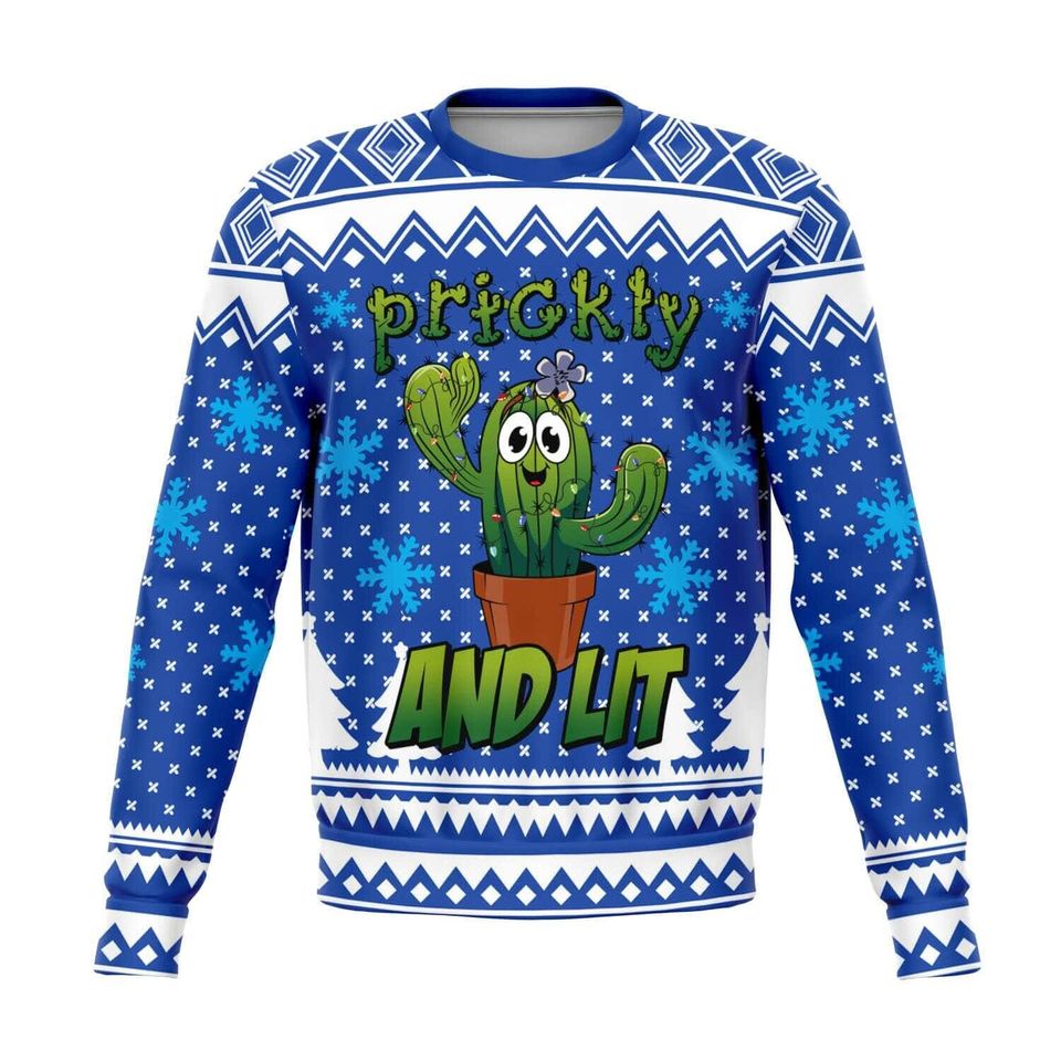 Prickly and Lit Unisex Ugly Christmas Sweatshirt