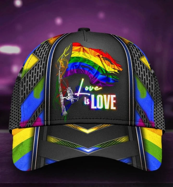 Pride Baseball Cap For Him, Equality Pride Love Is Love Lgbt Printing Baseball Cap Hat, Gaymer Gifts Trucker Hats Custom Hats Gifts For Men & Women