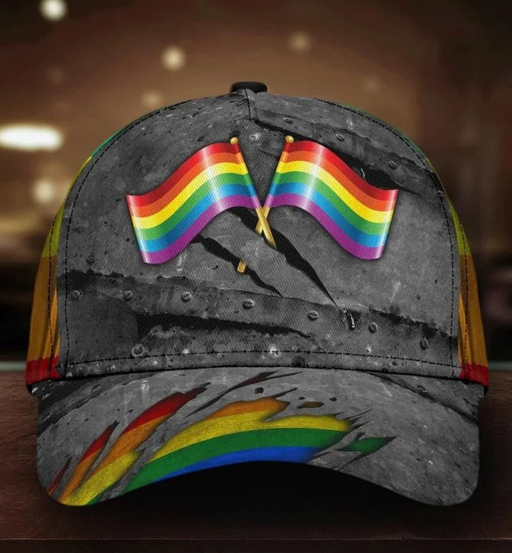 Pride Baseball Cap Hat For Gayman Fascinating Lgbt Pride Neon 3D Printing Baseball Cap Hat Trucker Hats Custom Hats Gifts For Men & Women