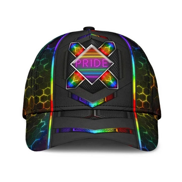 Pride Baseball Cap Hat For Gayman Fascinating Lgbt Pride Neon 3D Printing Baseball Cap Hat Trucker Hats Custom Hats Gifts For Men & Women