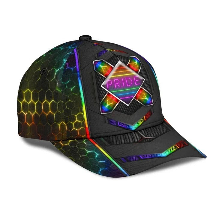 Pride Baseball Cap Hat For Gayman Fascinating Lgbt Pride Neon 3D Printing Baseball Cap Hat Trucker Hats Custom Hats Gifts For Men & Women