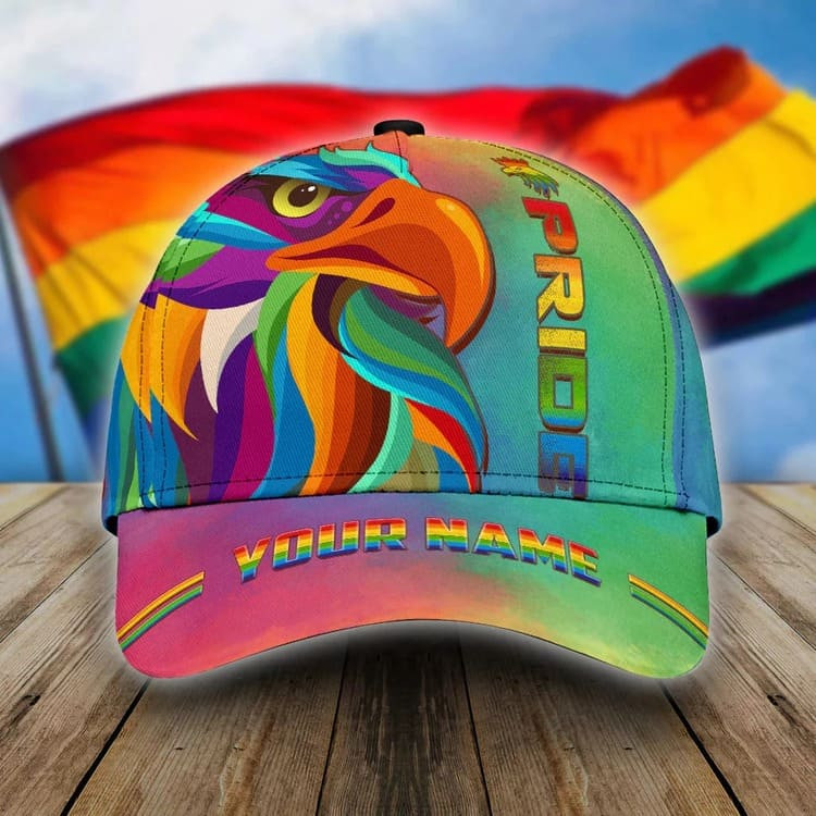 Pride Baseball Cap Hat, USA Flag Eagle LGBT Printing 3D Baseball Cap Hat, Pride Accessories Trucker Hats Custom Hats Gifts For Men & Women