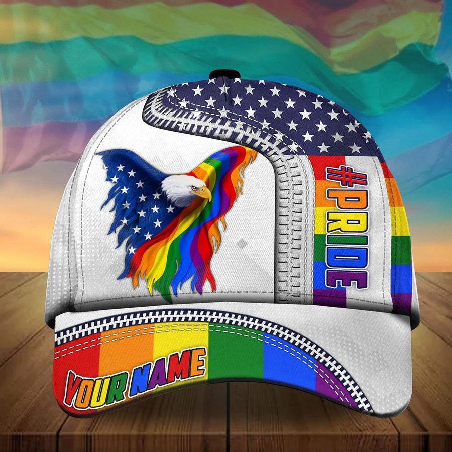 Pride Baseball Cap Hat, USA Flag Eagle LGBT Printing 3D Baseball Cap Hat, Pride Accessories Trucker Hats Custom Hats Gifts For Men & Women