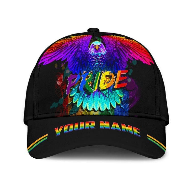 Pride Baseball Cap Hat, USA Flag Eagle LGBT Printing 3D Baseball Cap Hat, Pride Accessories Trucker Hats Custom Hats Gifts For Men & Women