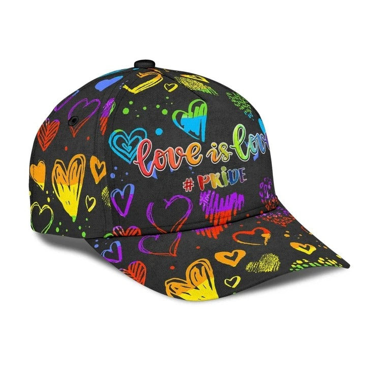 Pride Baseball Cap Love Is Love Freedom Lgbt All Over Print Baseball Cap Hat Lgbt Accessories Trucker Hats Custom Hats Gifts For Men & Women