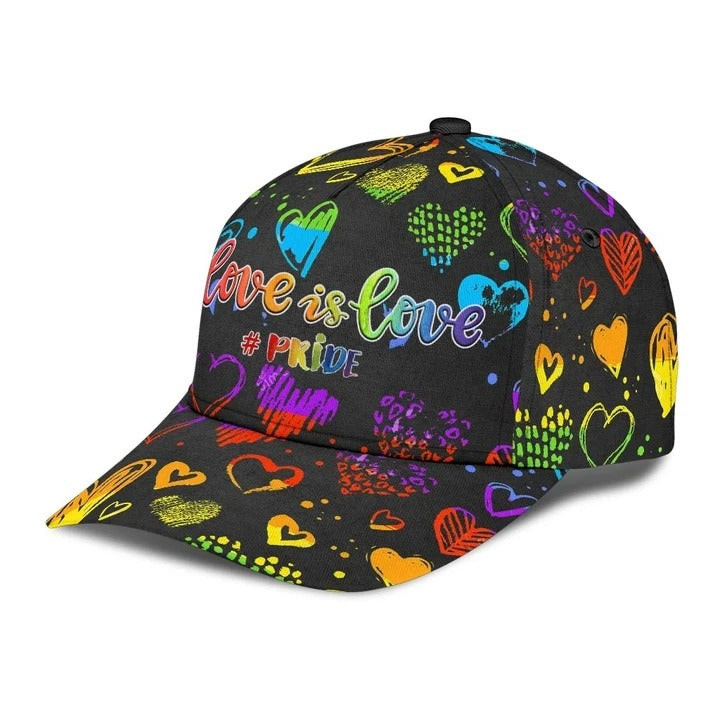 Pride Baseball Cap Love Is Love Freedom Lgbt All Over Print Baseball Cap Hat Lgbt Accessories Trucker Hats Custom Hats Gifts For Men & Women